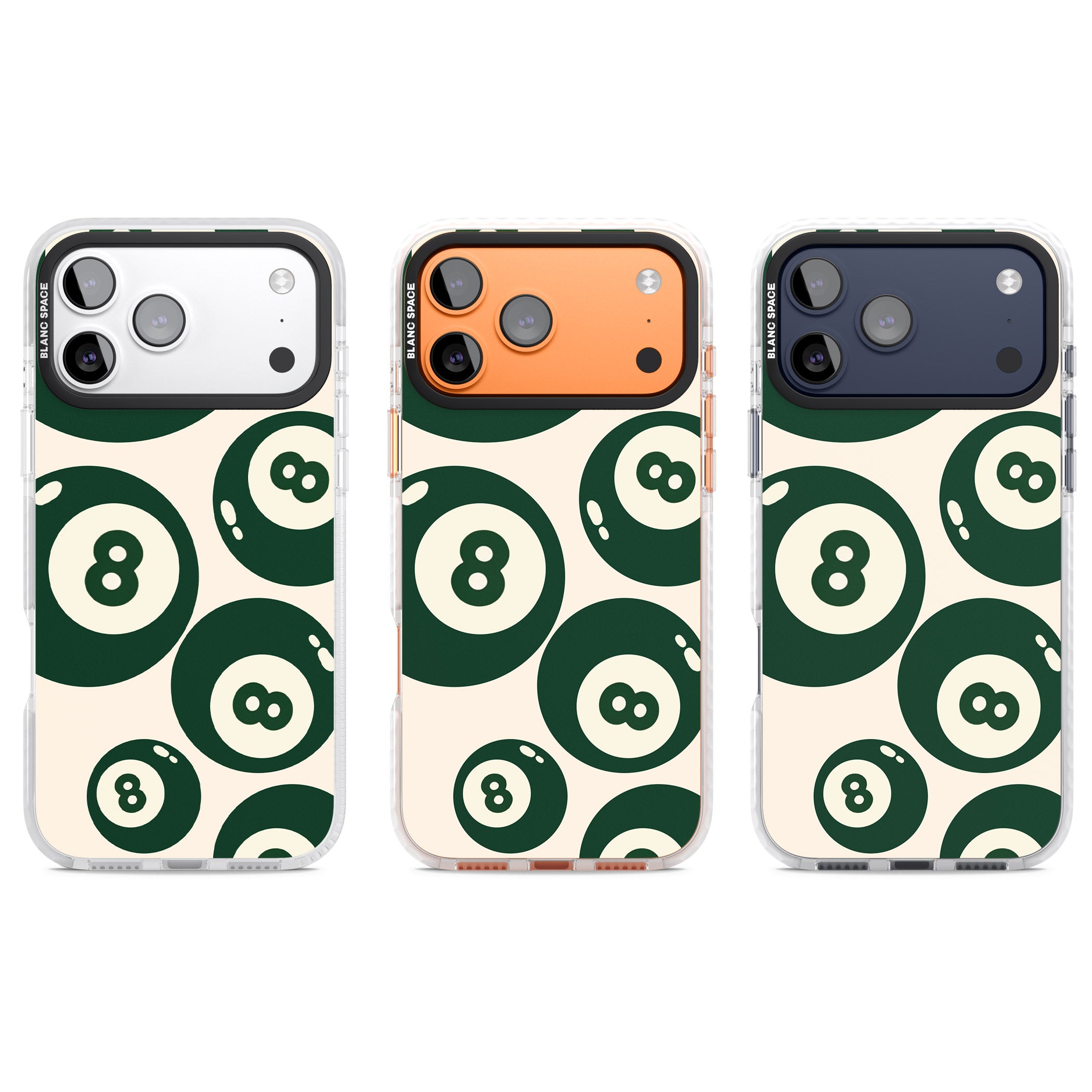 Green Eight Balls iPhone 17 Pro Impact Clear Phone Case APT Impact Protection