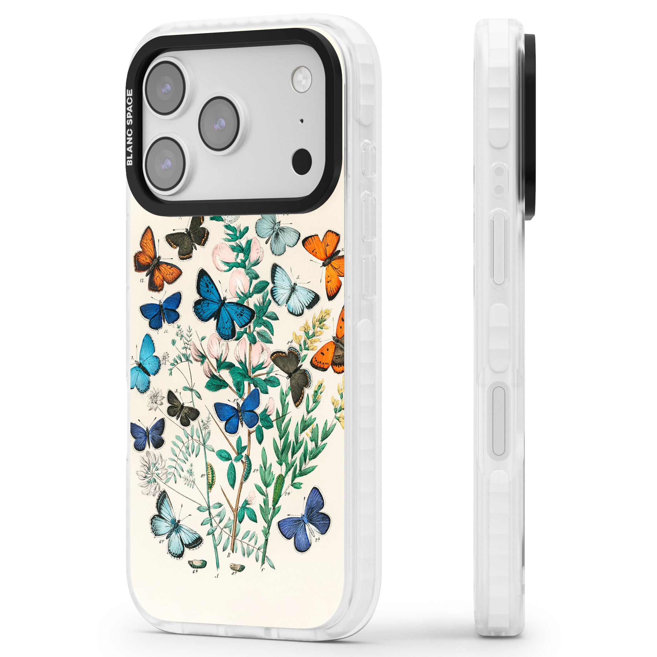 European Butterflies iPhone 17 Pro Impact Clear Phone Case Side Profile
