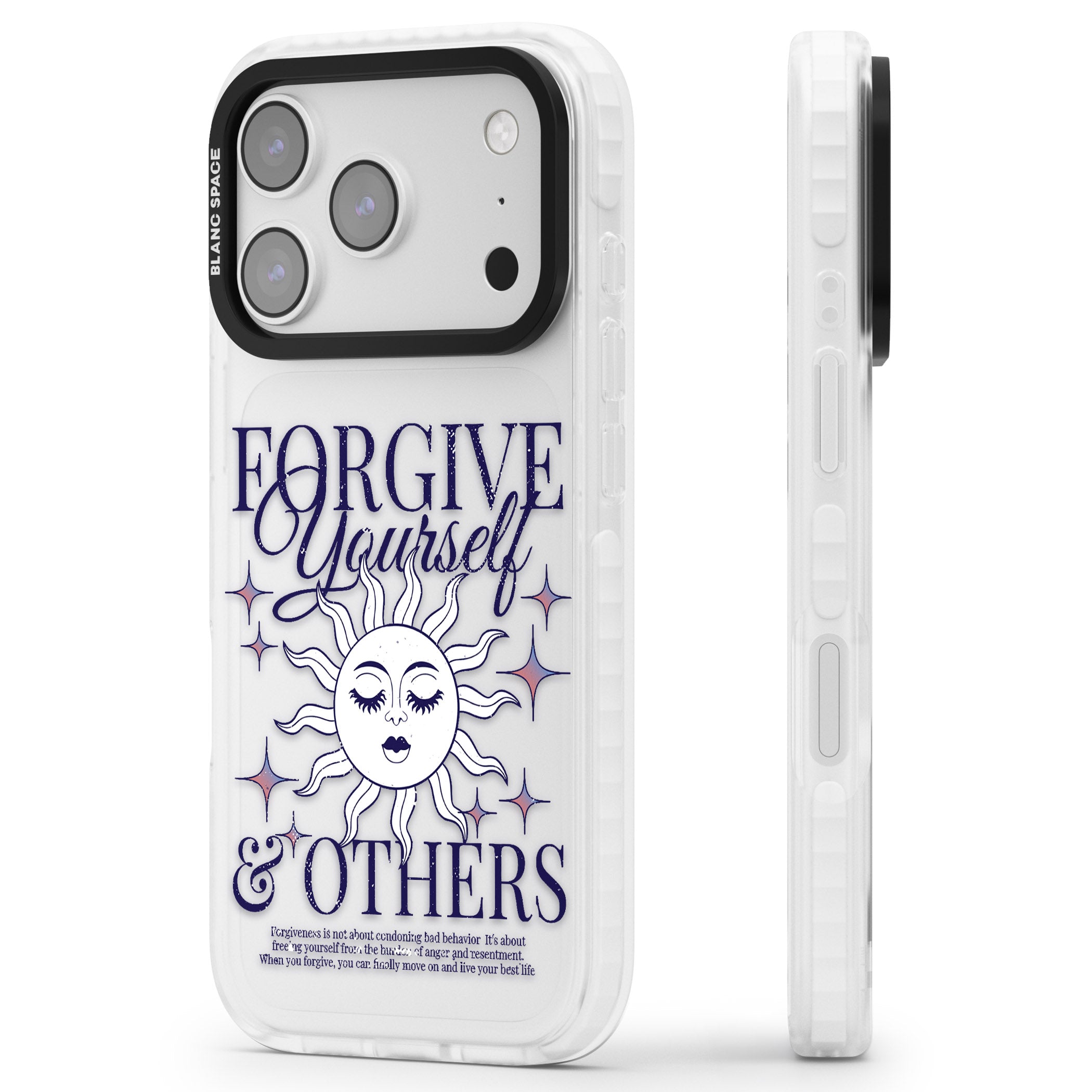 Forgiveness iPhone 17 Pro Impact Clear Phone Case Side Profile