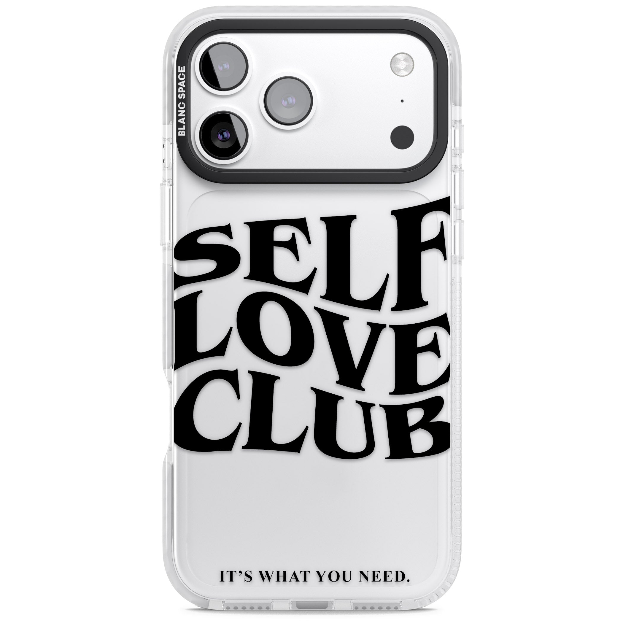 Self Love Club Black iPhone 17 Pro Impact Clear Phone Case