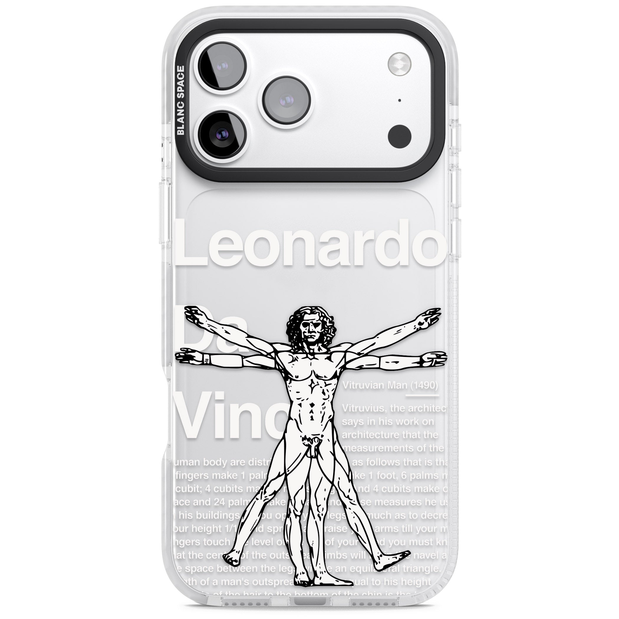 Vitruvian Man iPhone 17 Pro Impact Clear Phone Case