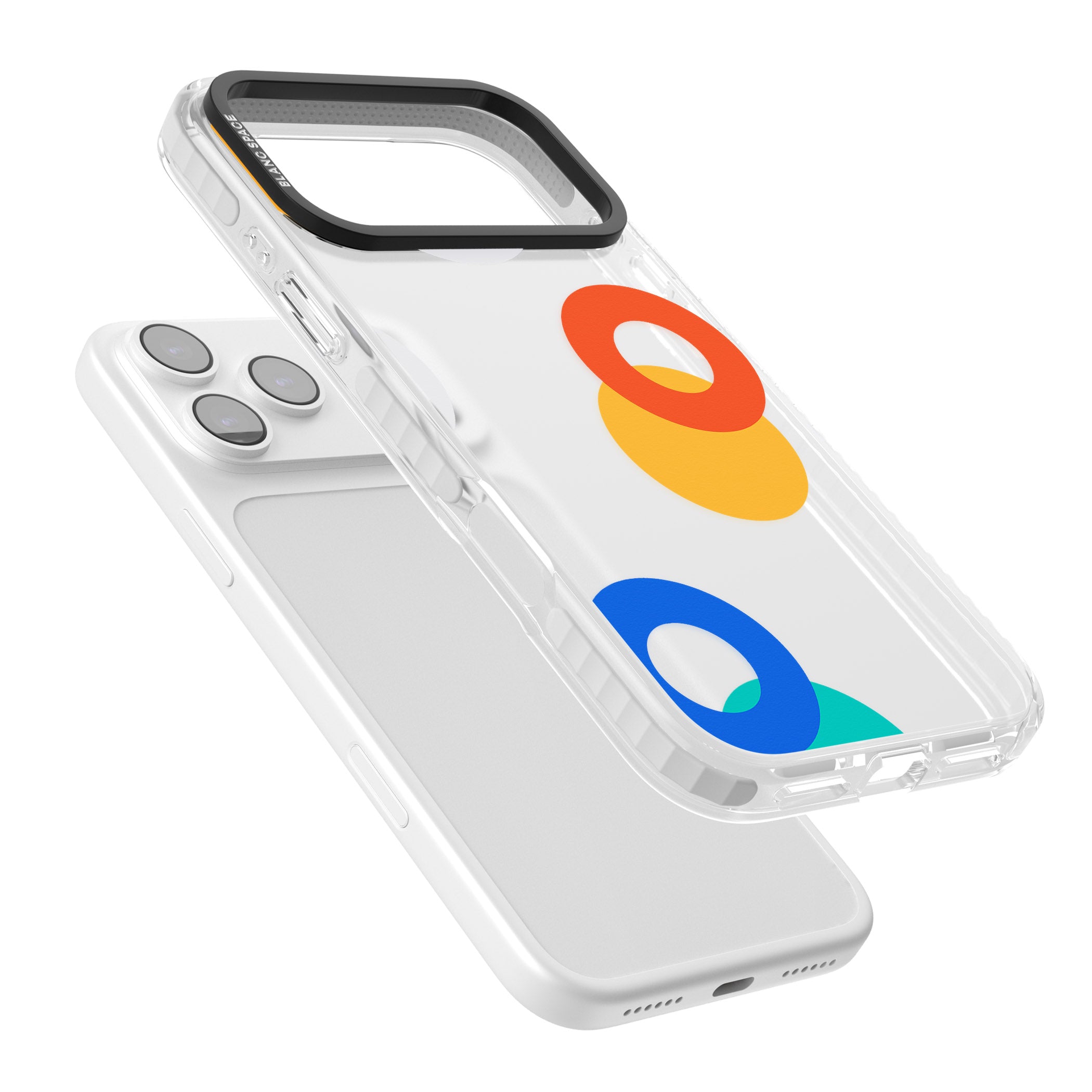 Abstract Mixed Circles iPhone 17 Pro Impact Clear Phone Case Colours