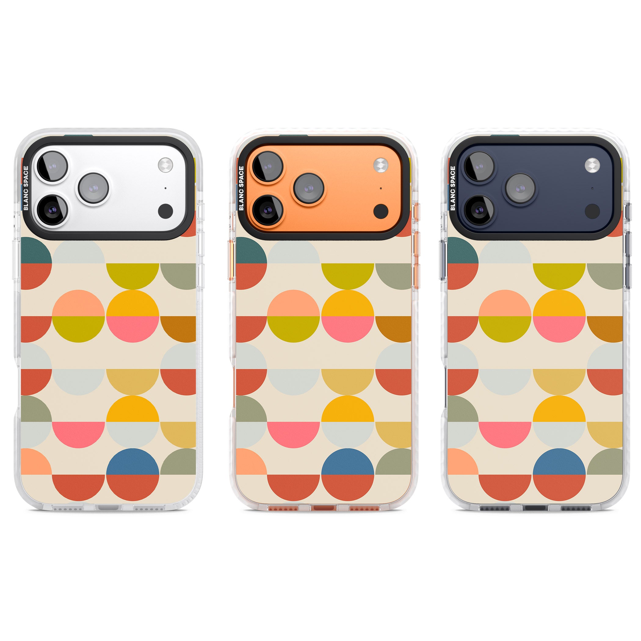 Colorful Retro Circles iPhone 17 Pro Impact Clear Phone Case APT Impact Protection