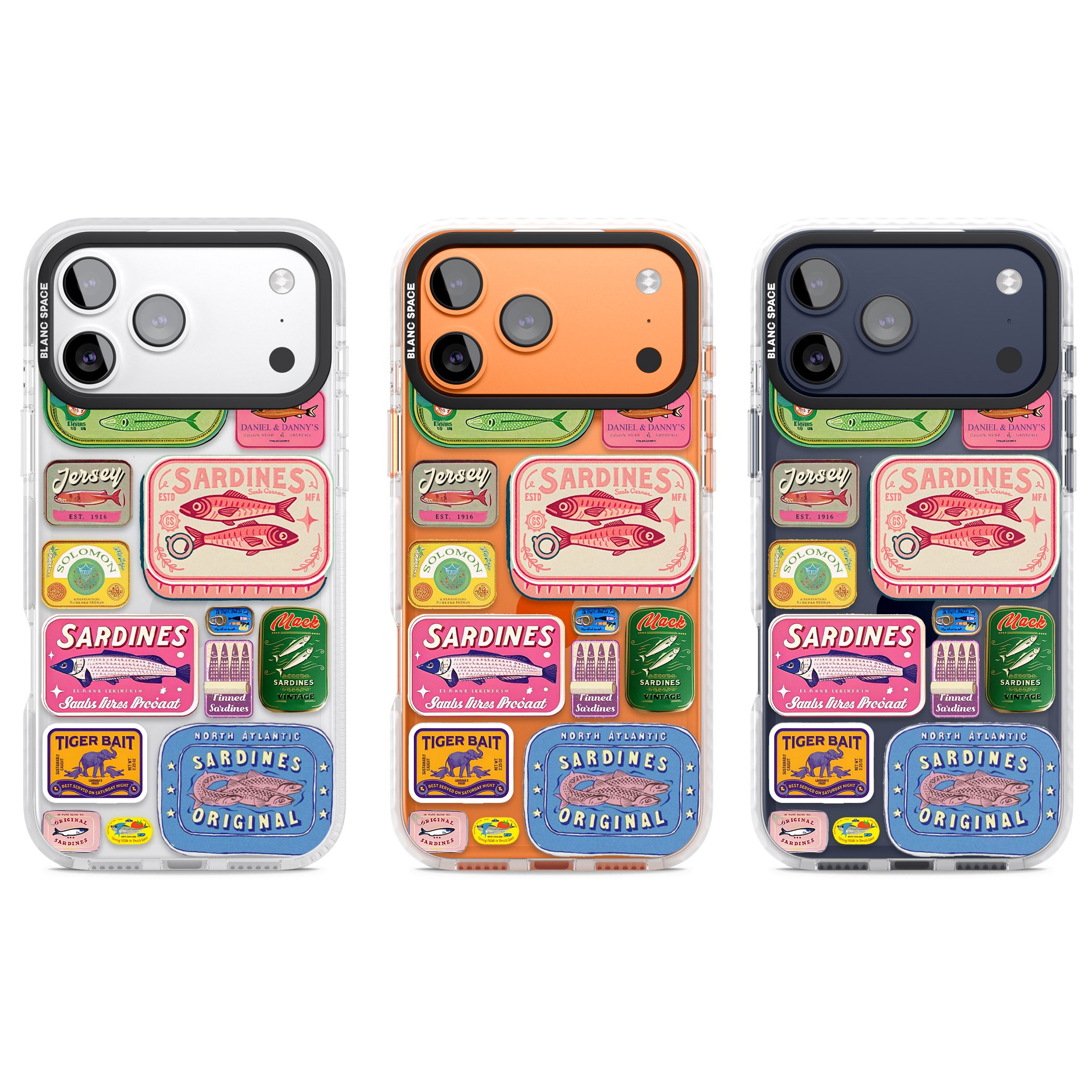 Vintage Sardine Tins iPhone 17 Pro Impact Clear Phone Case APT Impact Protection