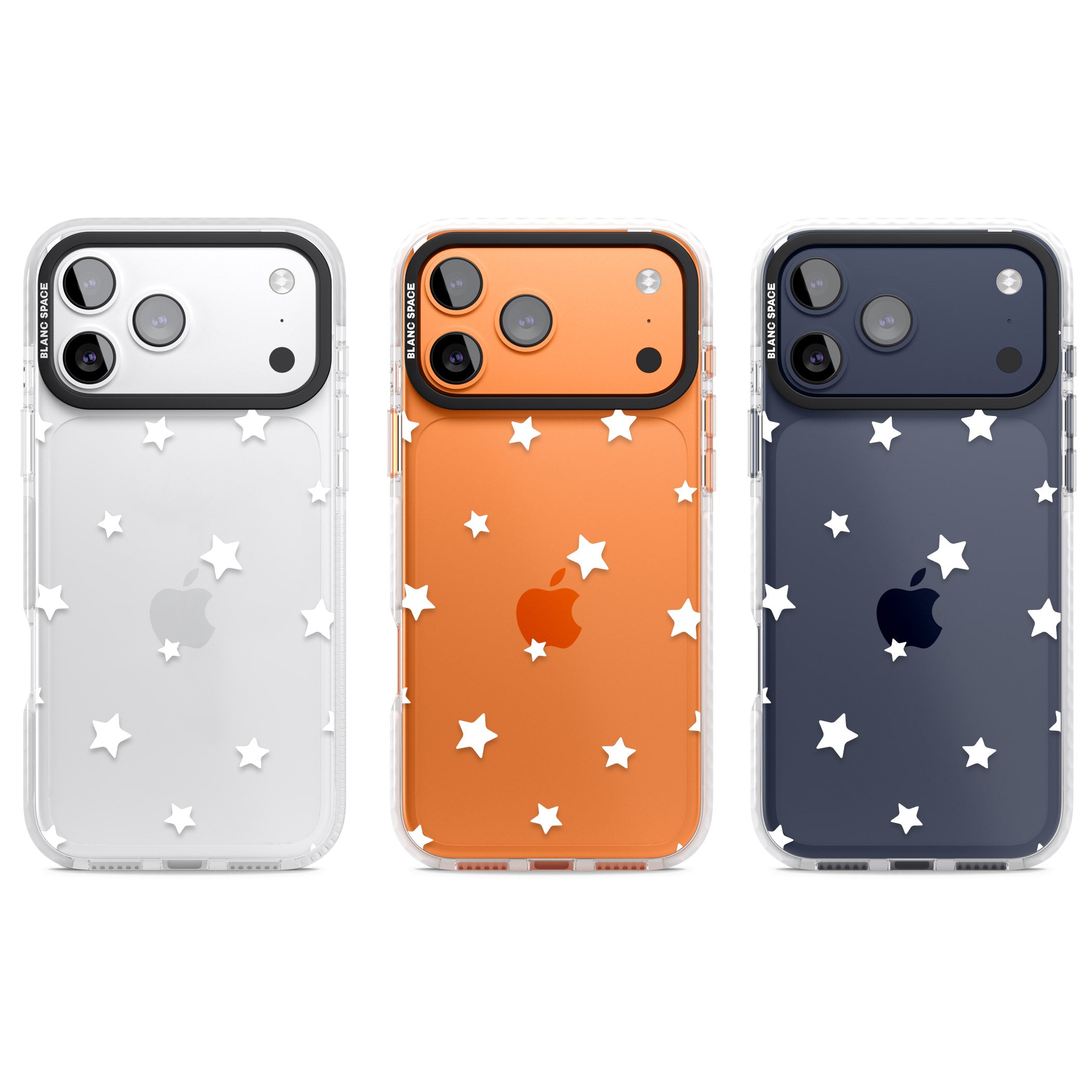 Starry Night White Stars iPhone 17 Pro Impact Clear Phone Case APT Impact Protection