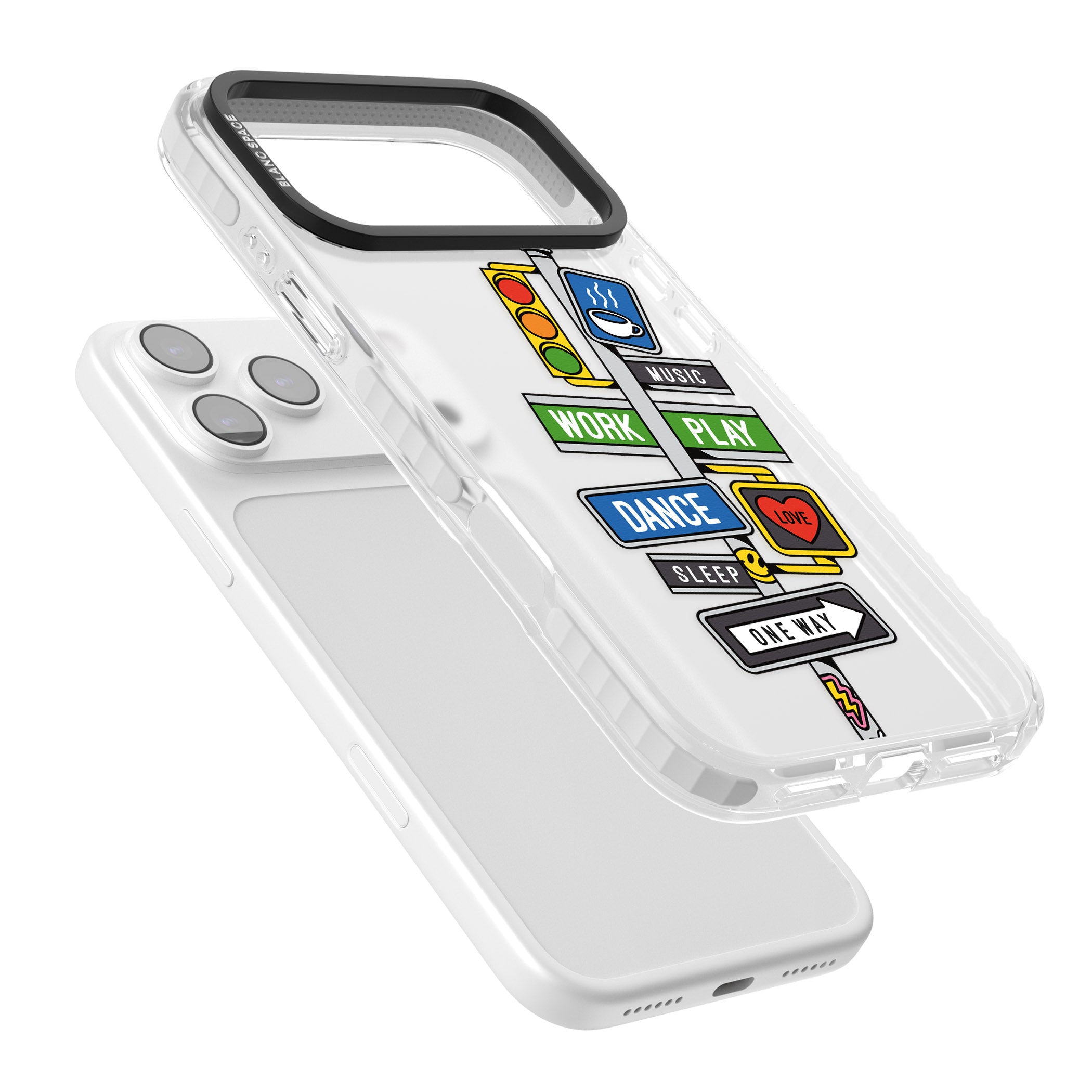 Mood Street Signs iPhone 17 Pro Impact Clear Phone Case Colours