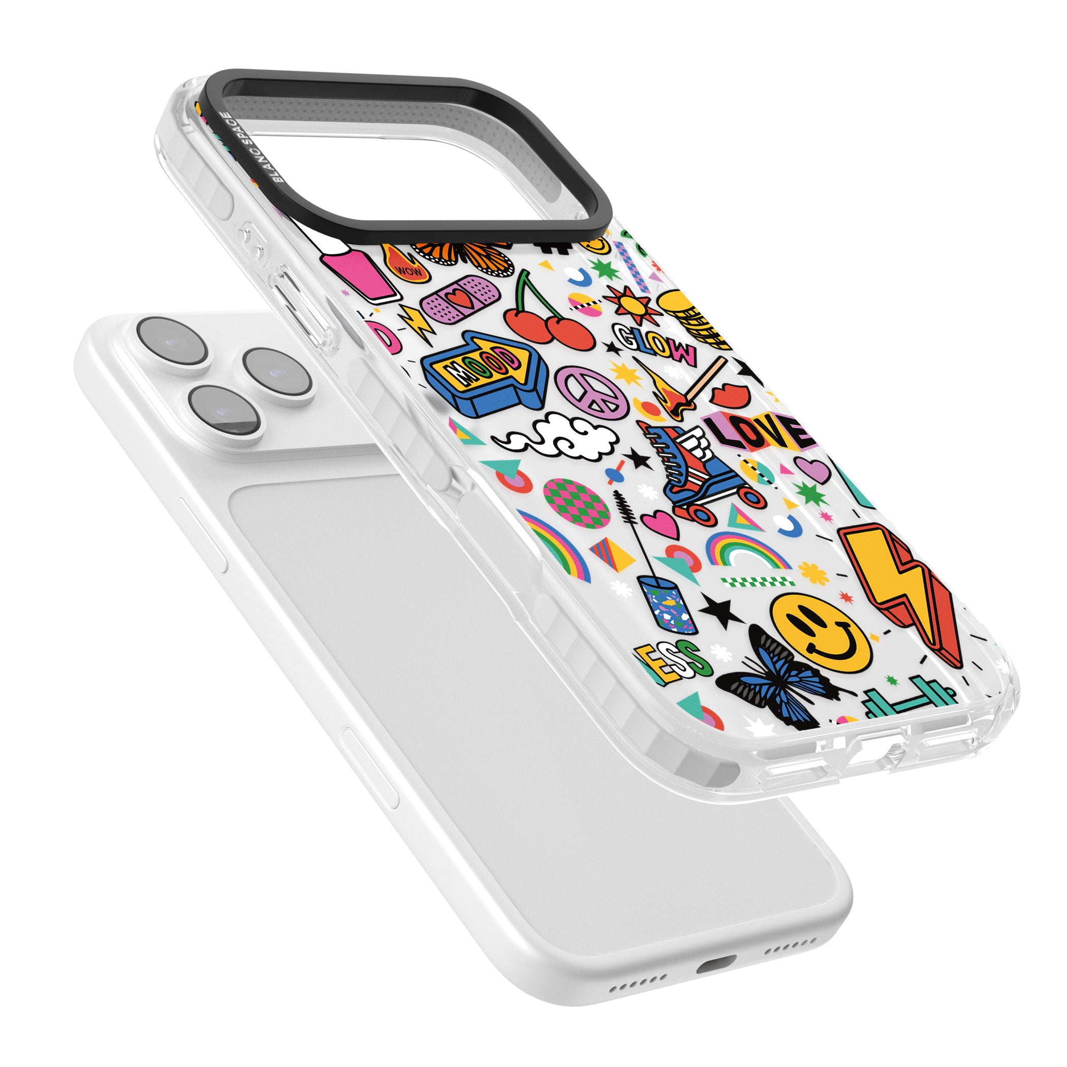 Electric Love iPhone 17 Pro Max Impact Clear Phone Case Colours