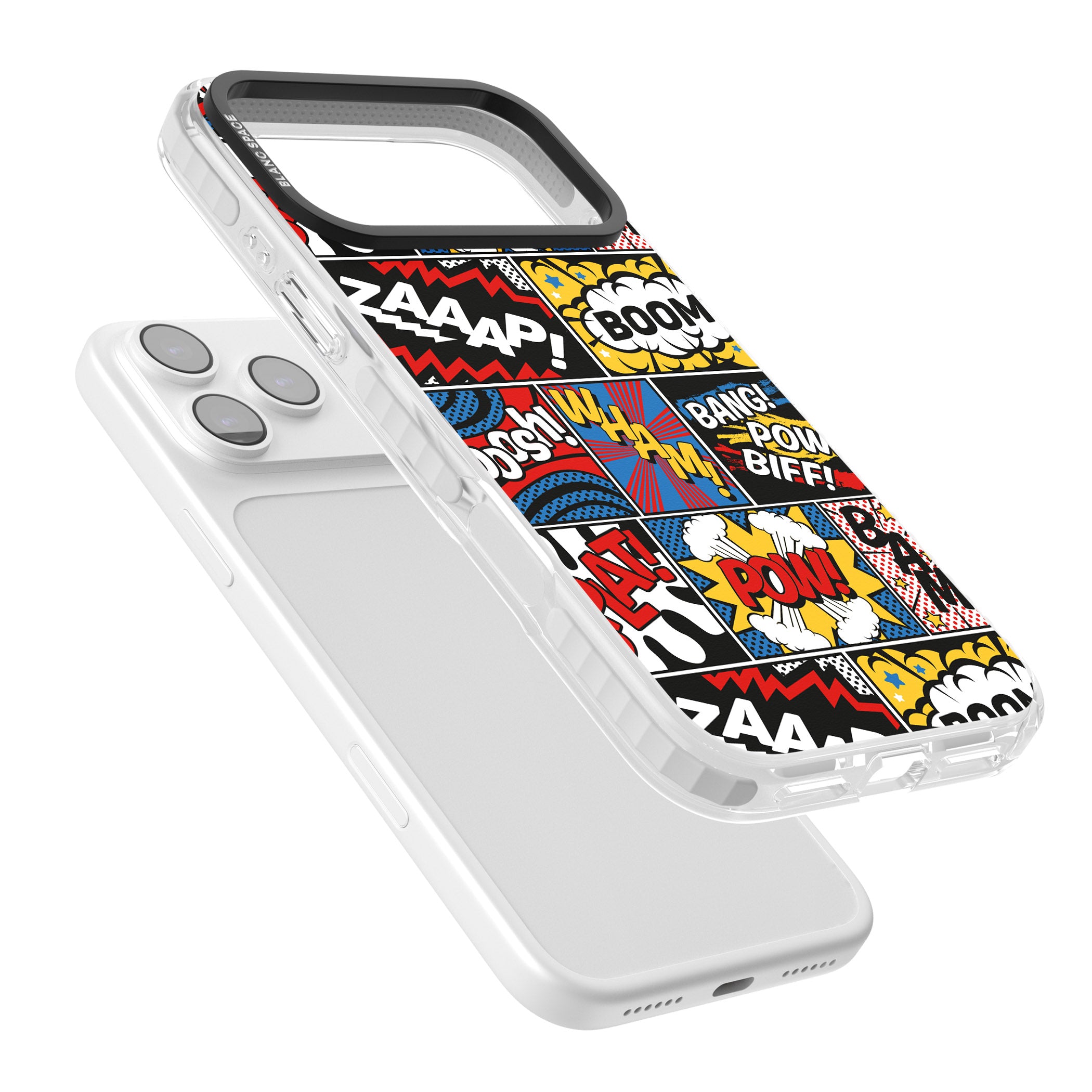 Onomatopoeia iPhone 17 Pro Impact Clear Phone Case Colours