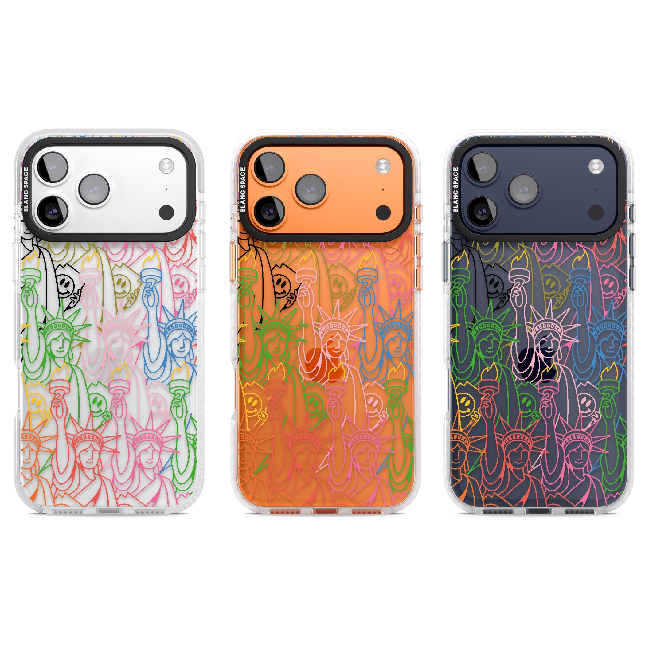 Multicolour Liberty Line Pattern iPhone 17 Pro Impact Clear Phone Case APT Impact Protection