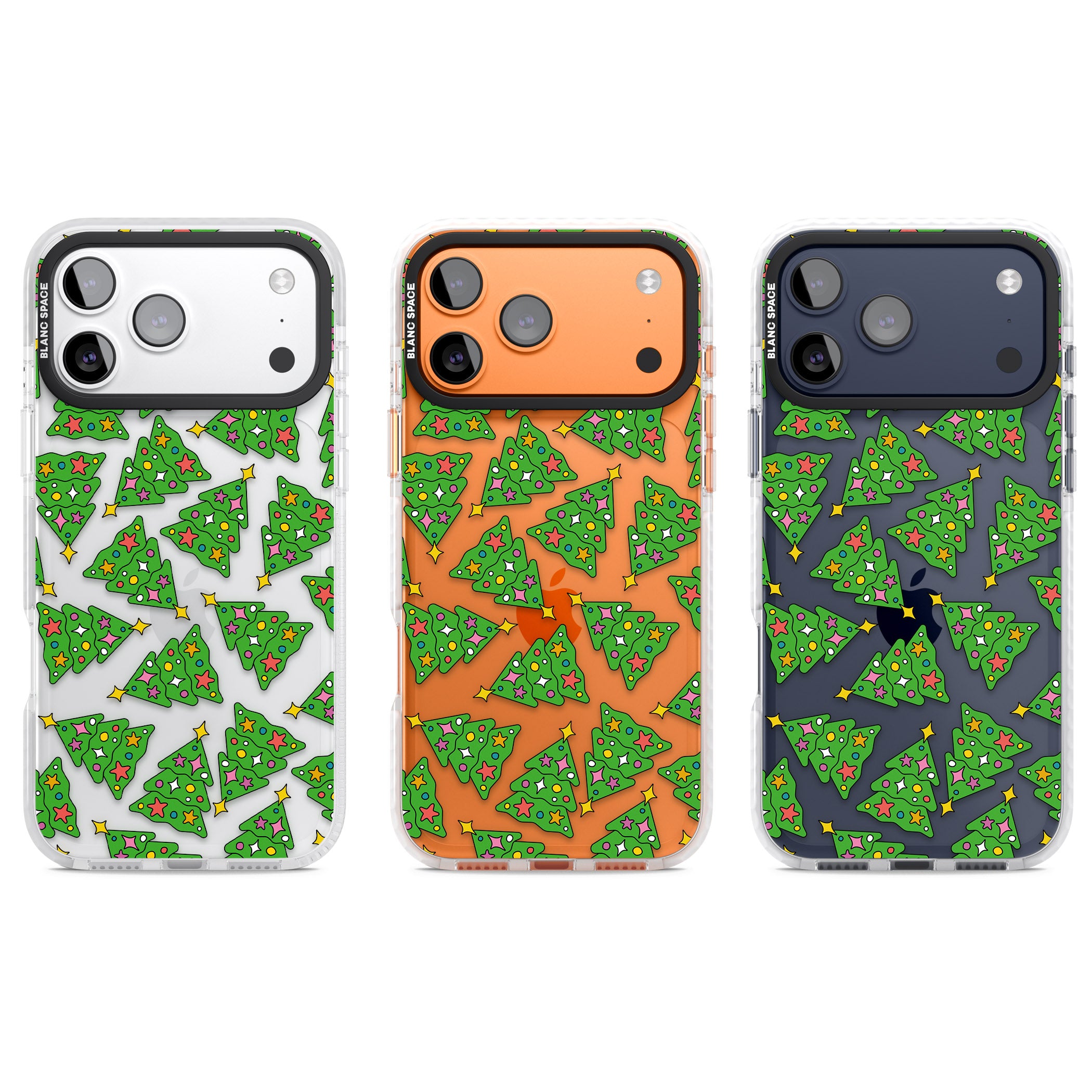 Christmas Tree Pattern iPhone 17 Pro Impact Clear Phone Case APT Impact Protection