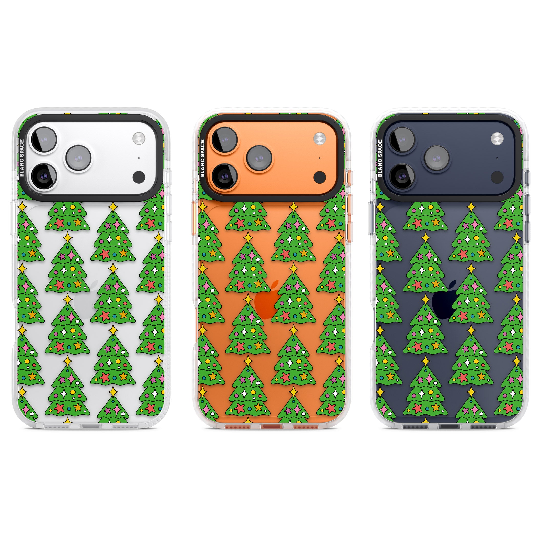Christmas Tree Pattern (Clear) iPhone 17 Pro Impact Clear Phone Case APT Impact Protection