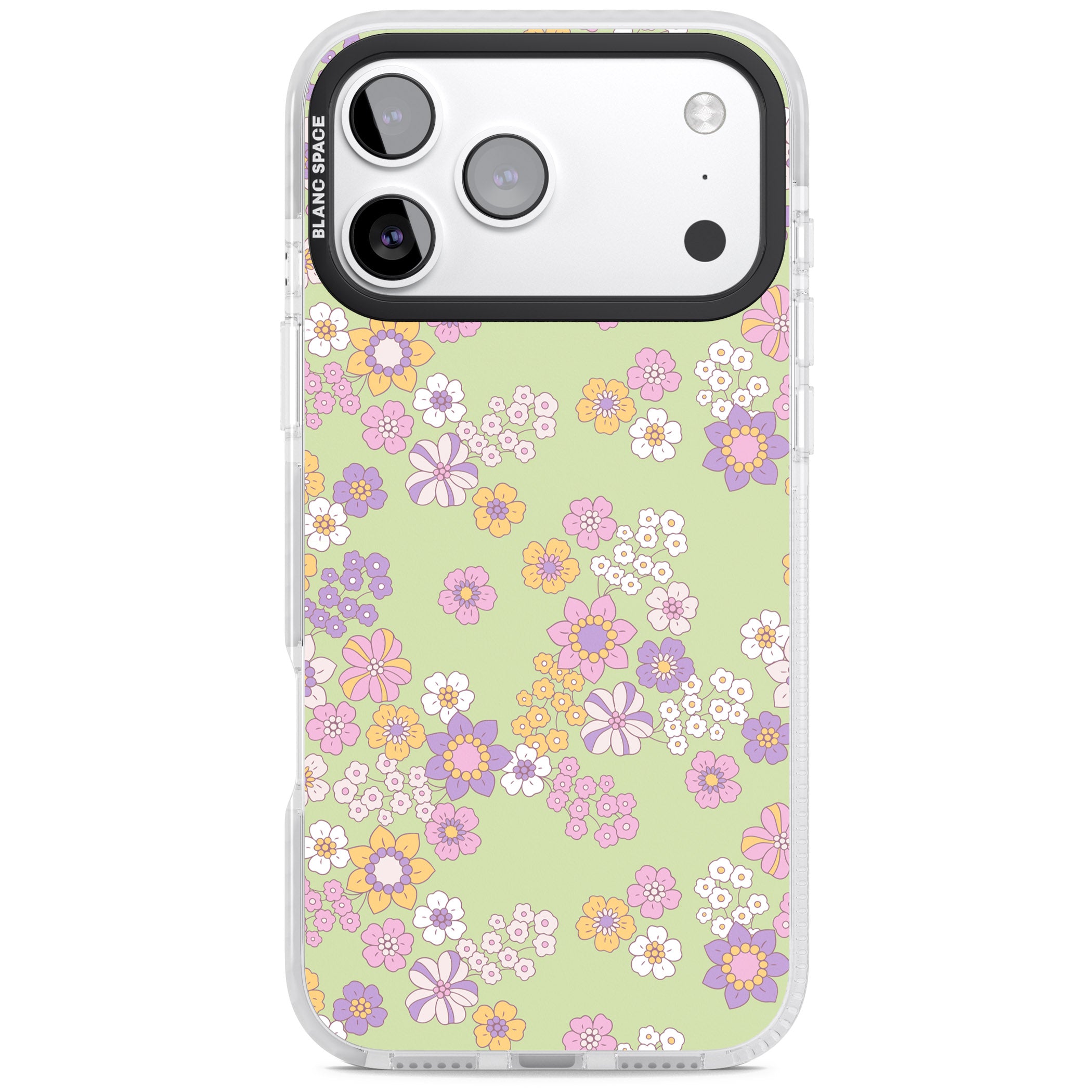 Grass Green Flowers iPhone 17 Pro Impact Clear Phone Case