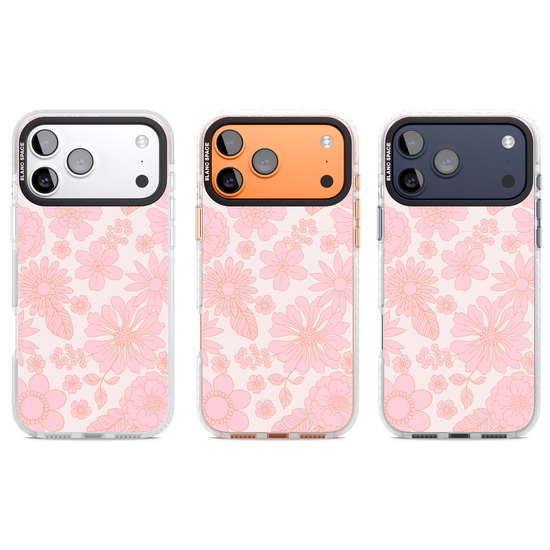 Gentle Pink Flowers iPhone 17 Pro Impact Clear Phone Case APT Impact Protection