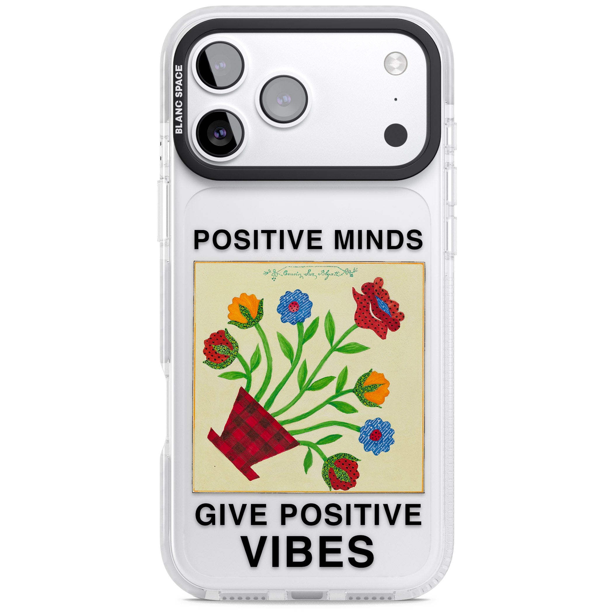 Positive Minds Give Positive Vibes iPhone 17 Pro Impact Clear Phone Case