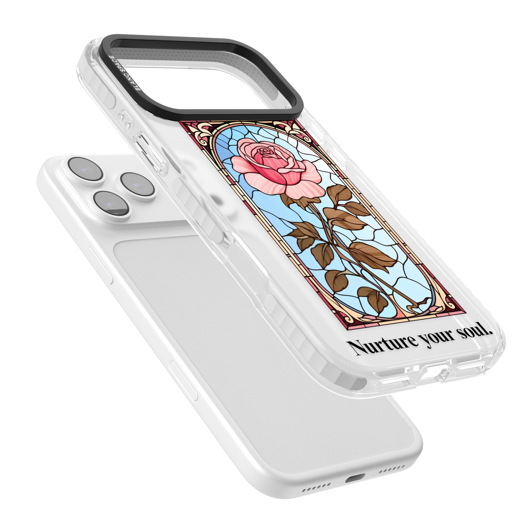 Nurture Your Soul iPhone 17 Pro Impact Clear Phone Case Colours