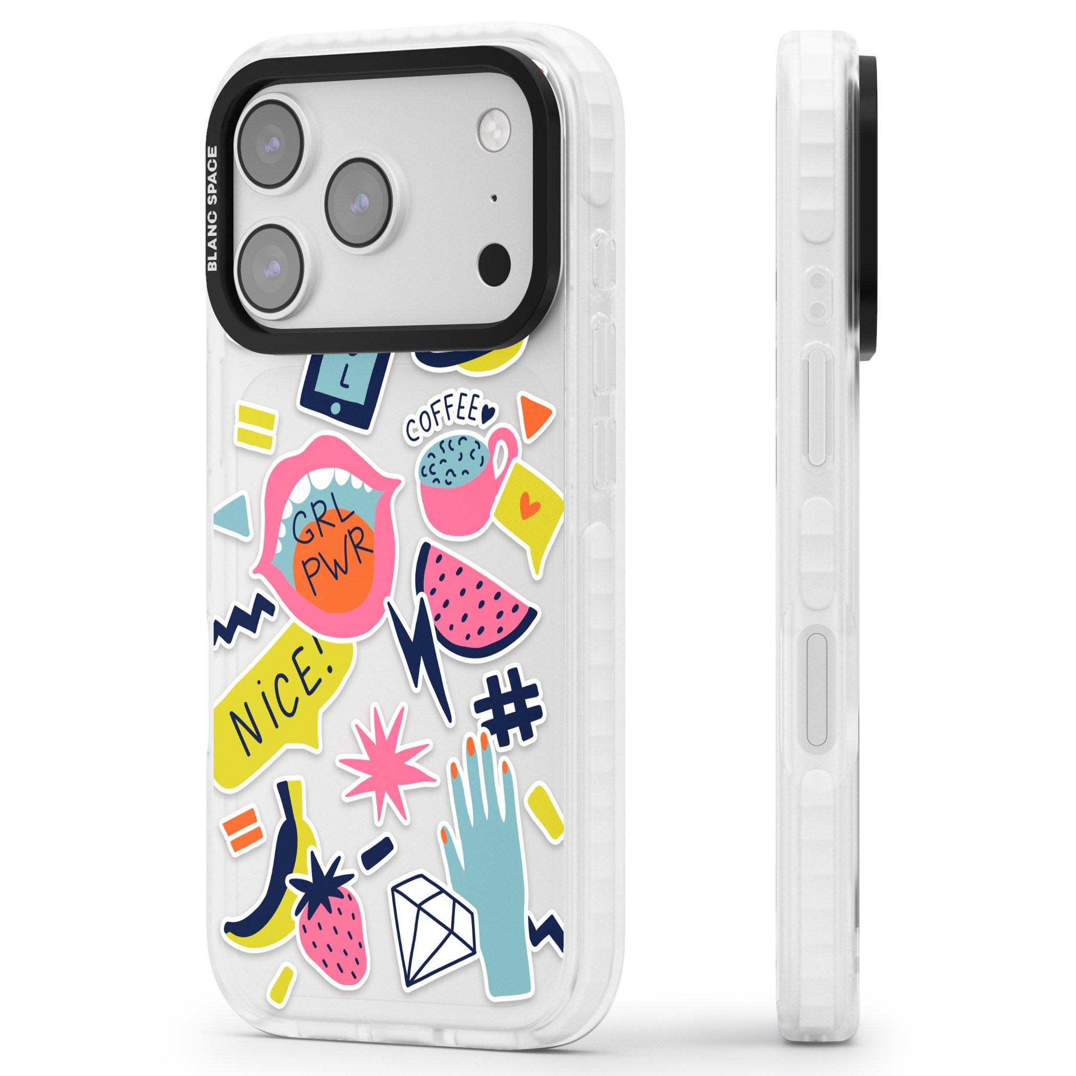 Grl Pwr iPhone 17 Pro Impact Clear Phone Case Side Profile