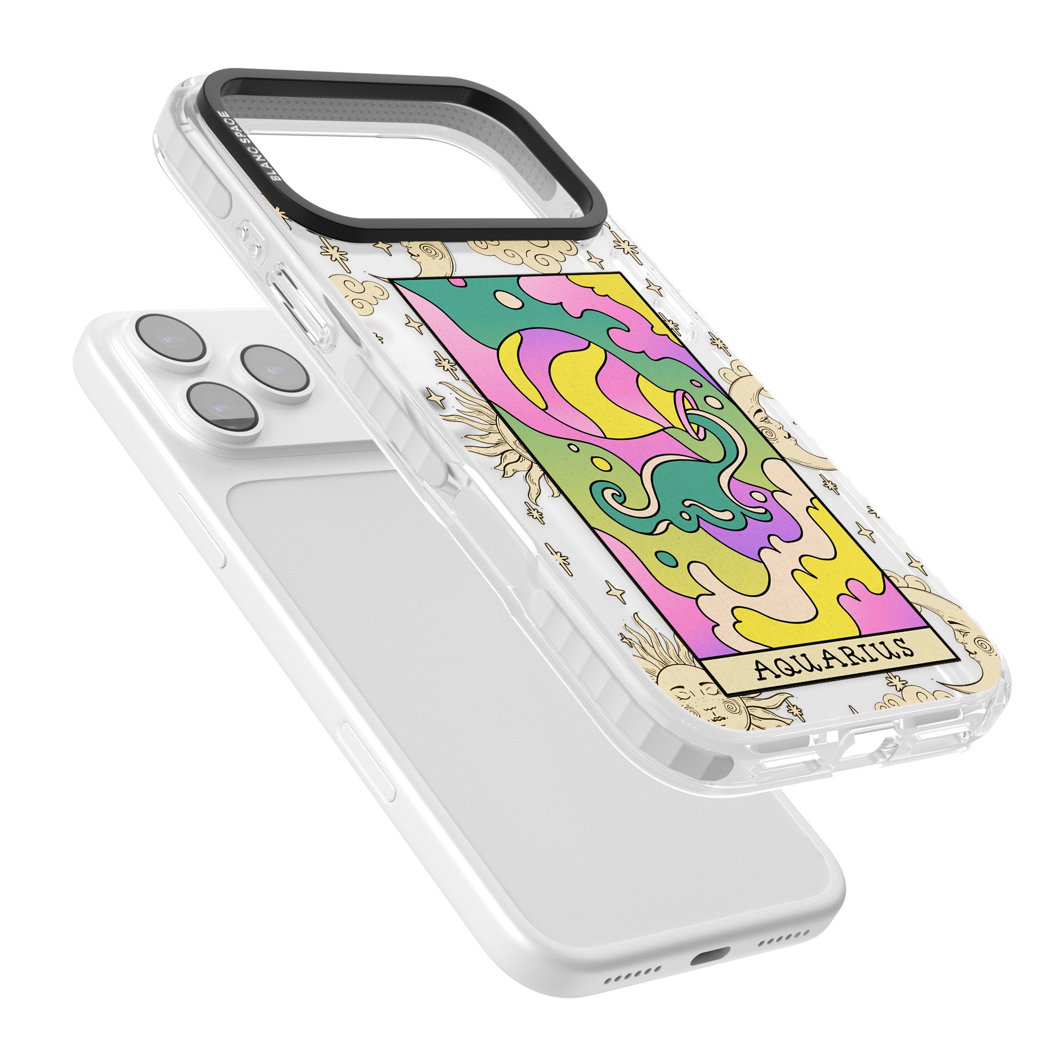Celestial Zodiac Aquarius iPhone 17 Pro Impact Clear Phone Case Colours