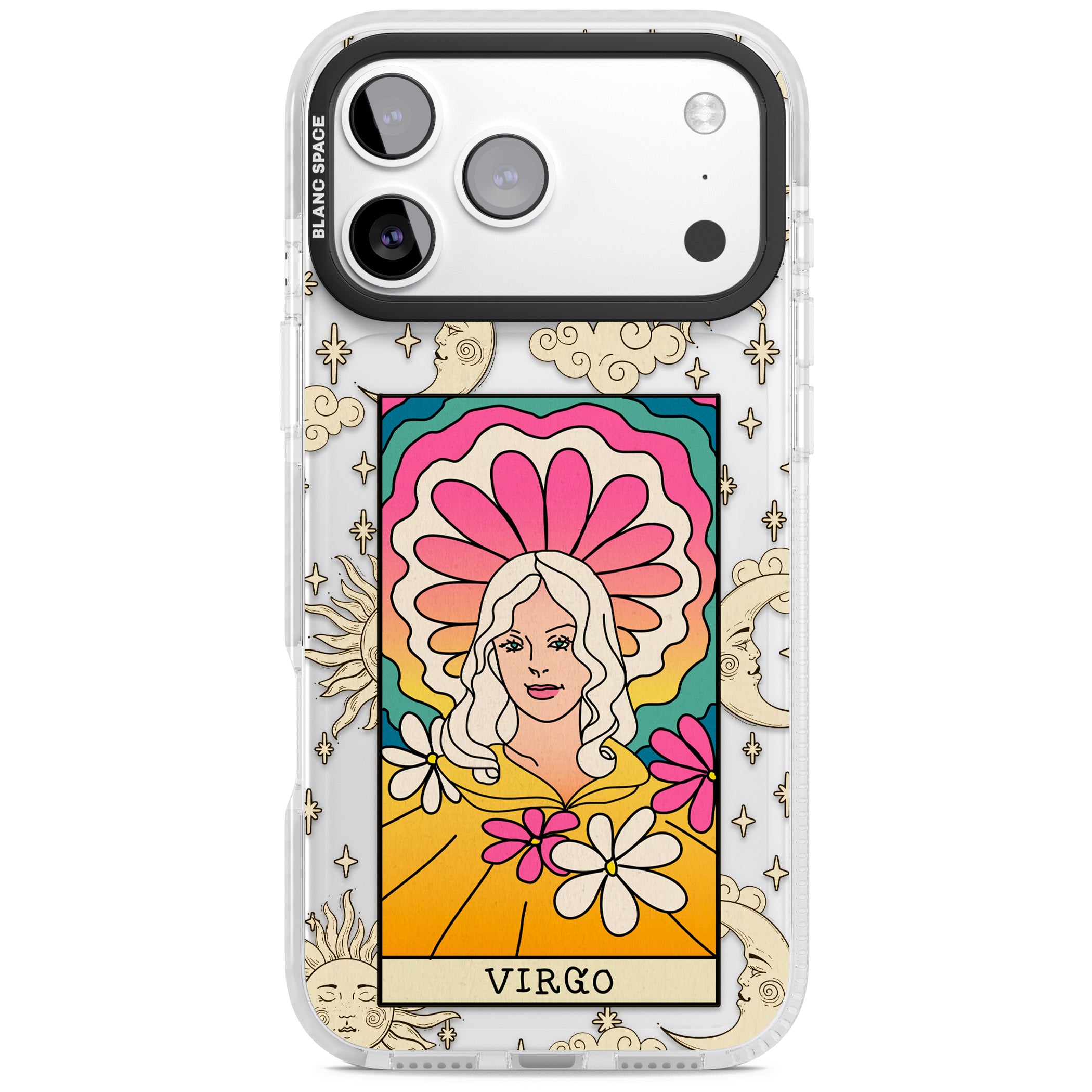 Celestial Zodiac Virgo iPhone 17 Pro Impact Clear Phone Case