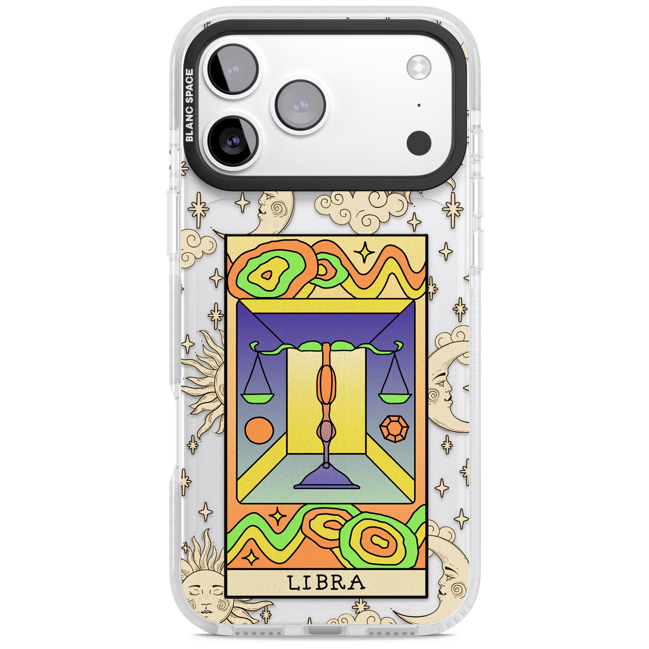 Celestial Zodiac Libra iPhone 17 Pro Impact Clear Phone Case