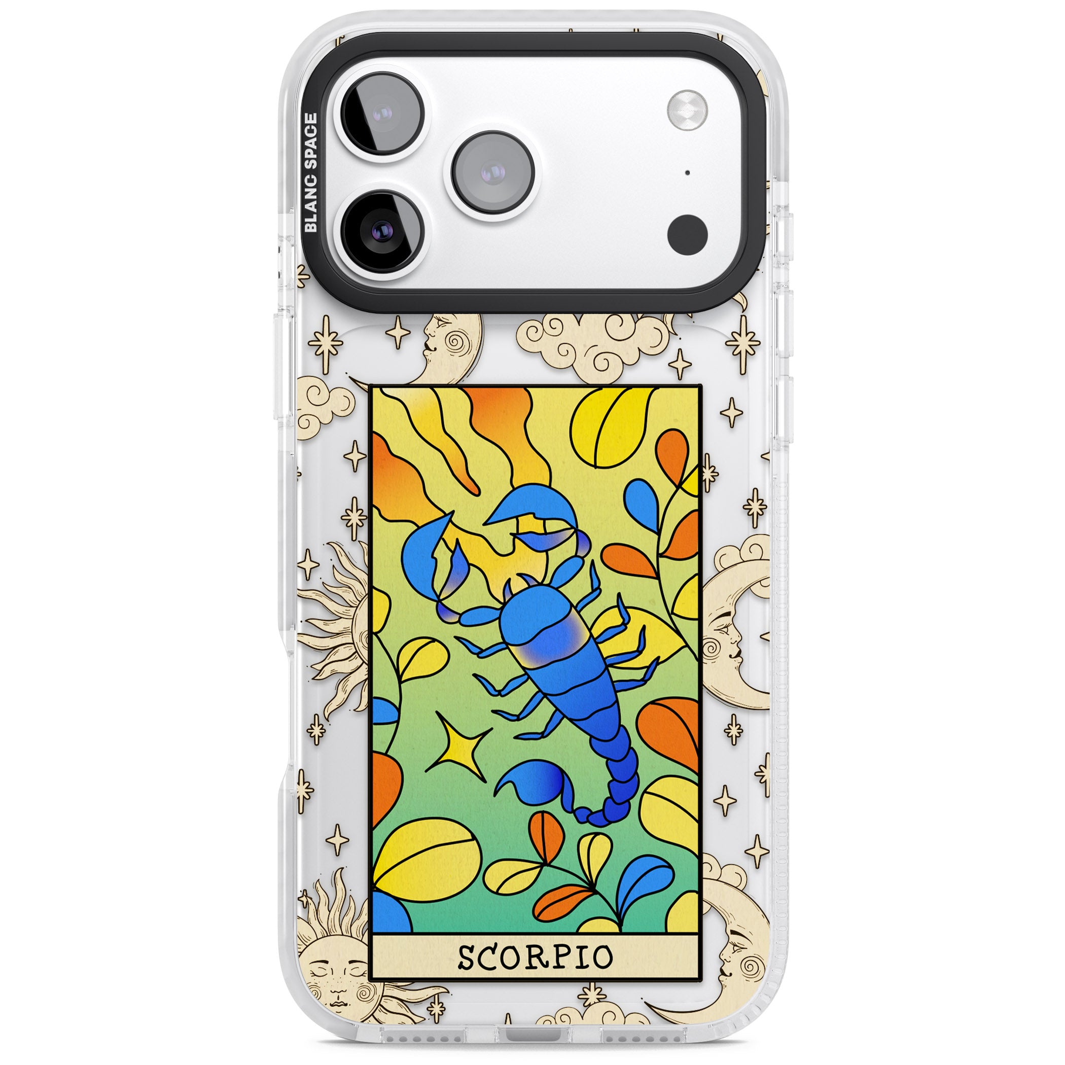 Celestial Zodiac Scorpio iPhone 17 Pro Impact Clear Phone Case