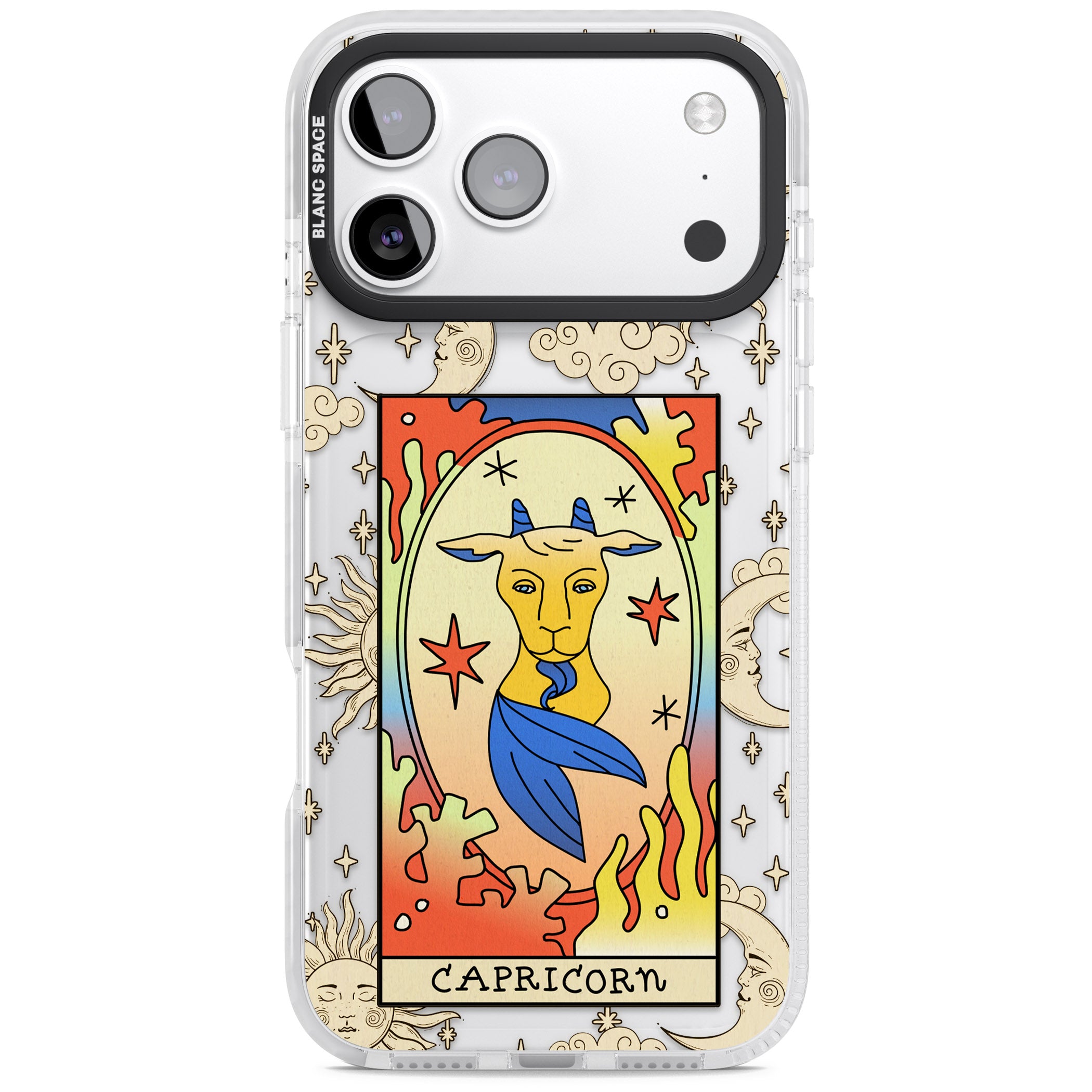 Celestial Zodiac Capricorn iPhone 17 Pro Impact Clear Phone Case