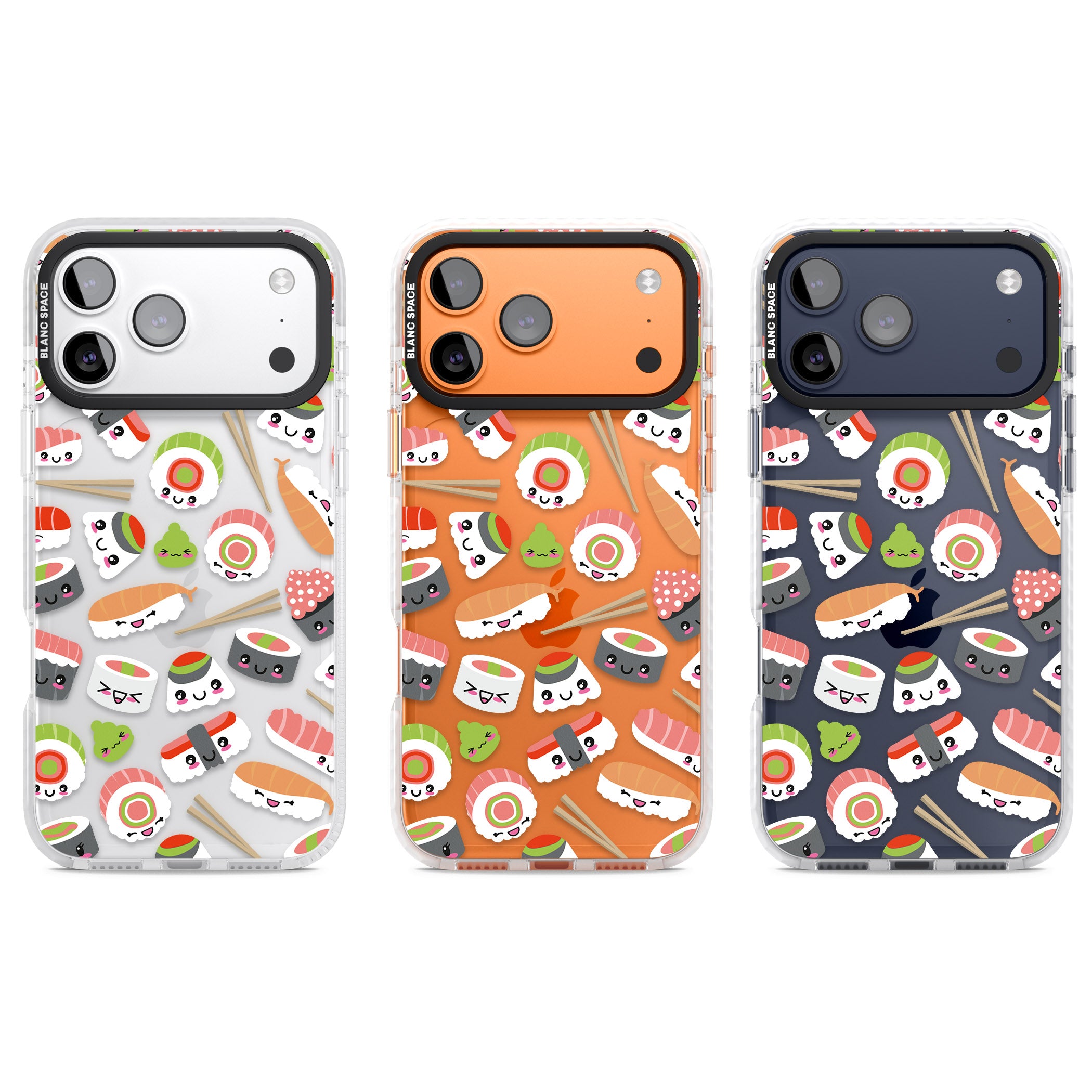 Kawaii Sushi Party iPhone 17 Pro Impact Clear Phone Case APT Impact Protection