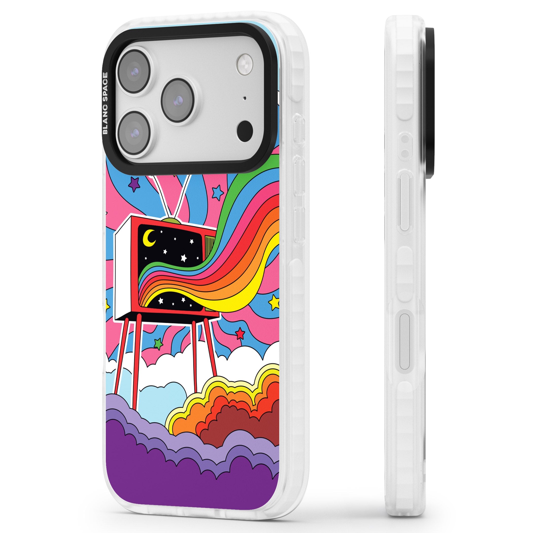 Tv Captivation iPhone 17 Pro Impact Clear Phone Case Side Profile