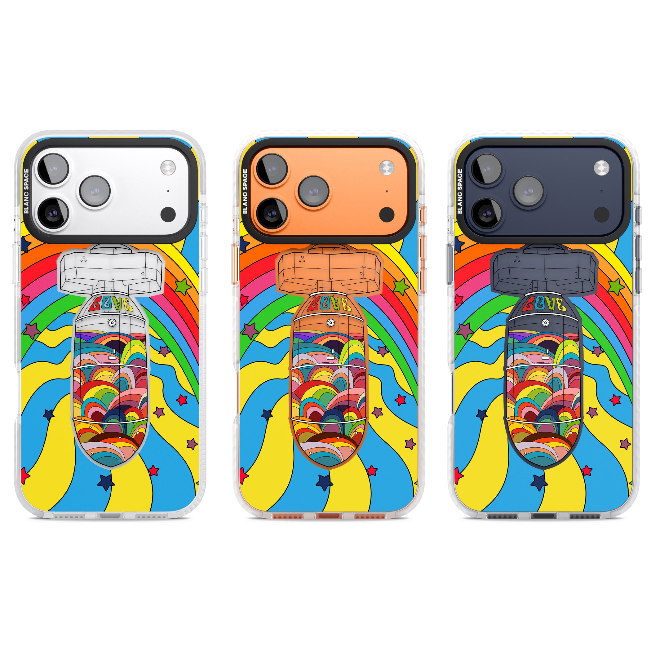 Love Bomb iPhone 17 Pro Impact Clear Phone Case APT Impact Protection