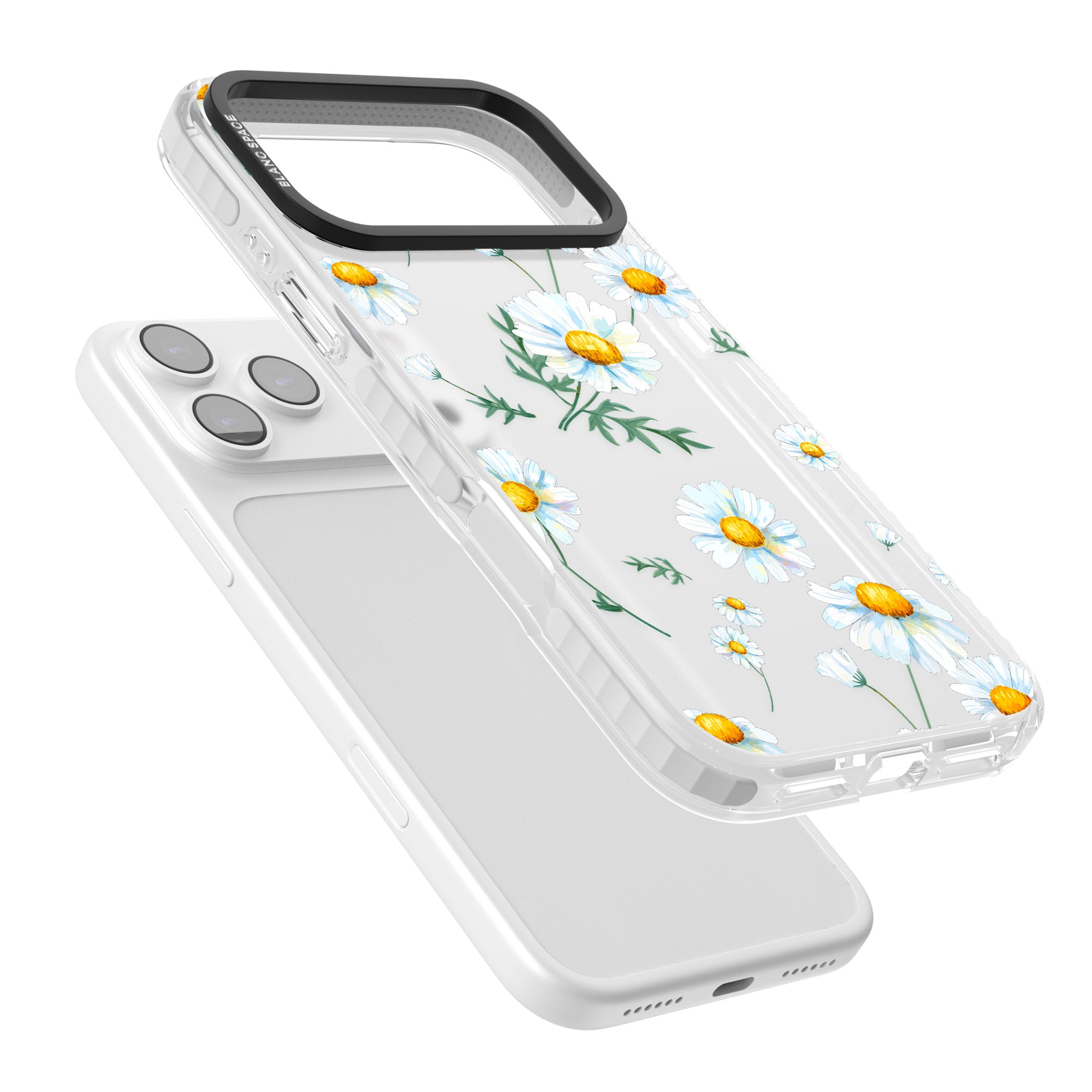 Vintage Painted Daisies iPhone 17 Pro Impact Clear Phone Case Colours
