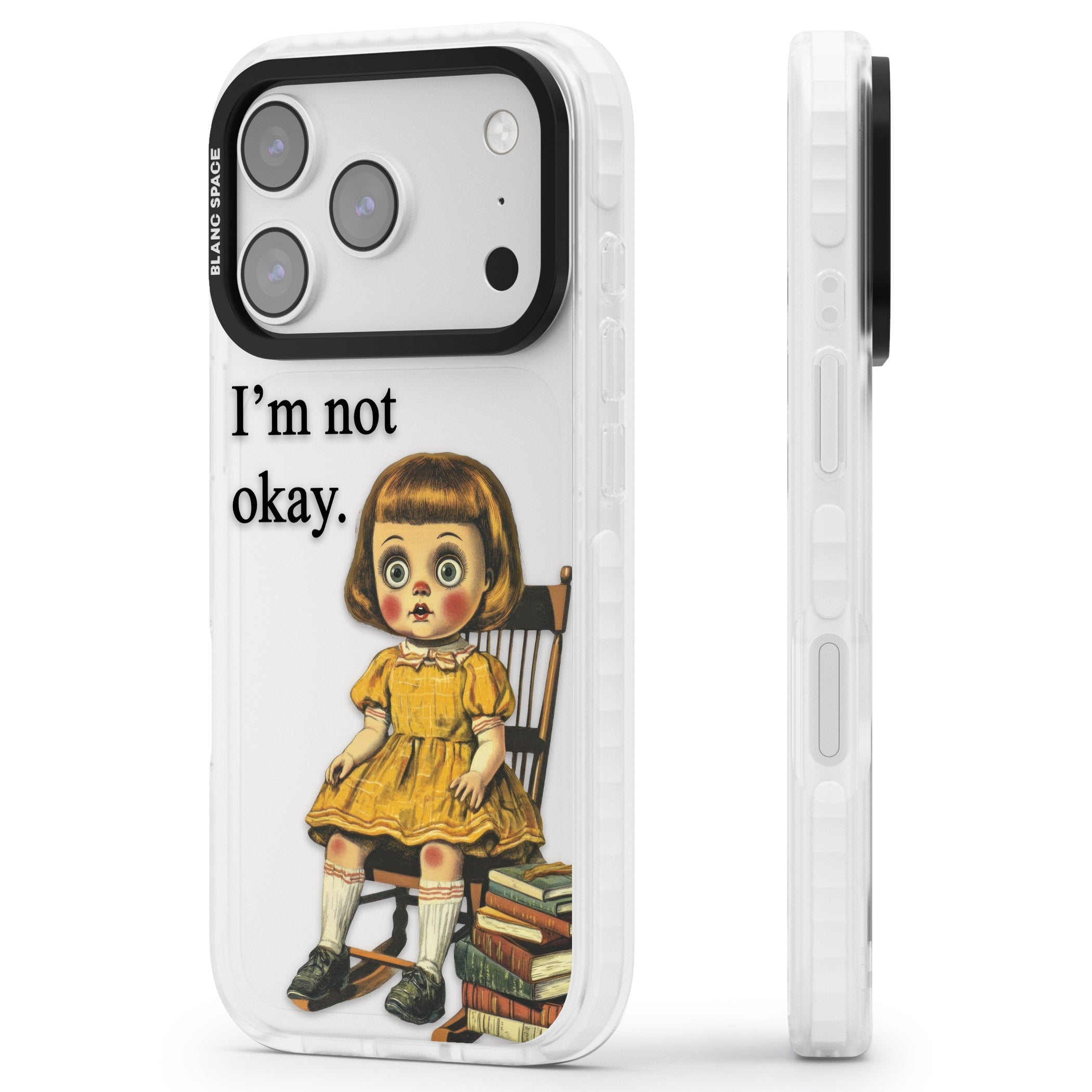 Im Not Okay iPhone 17 Pro Impact Clear Phone Case Side Profile