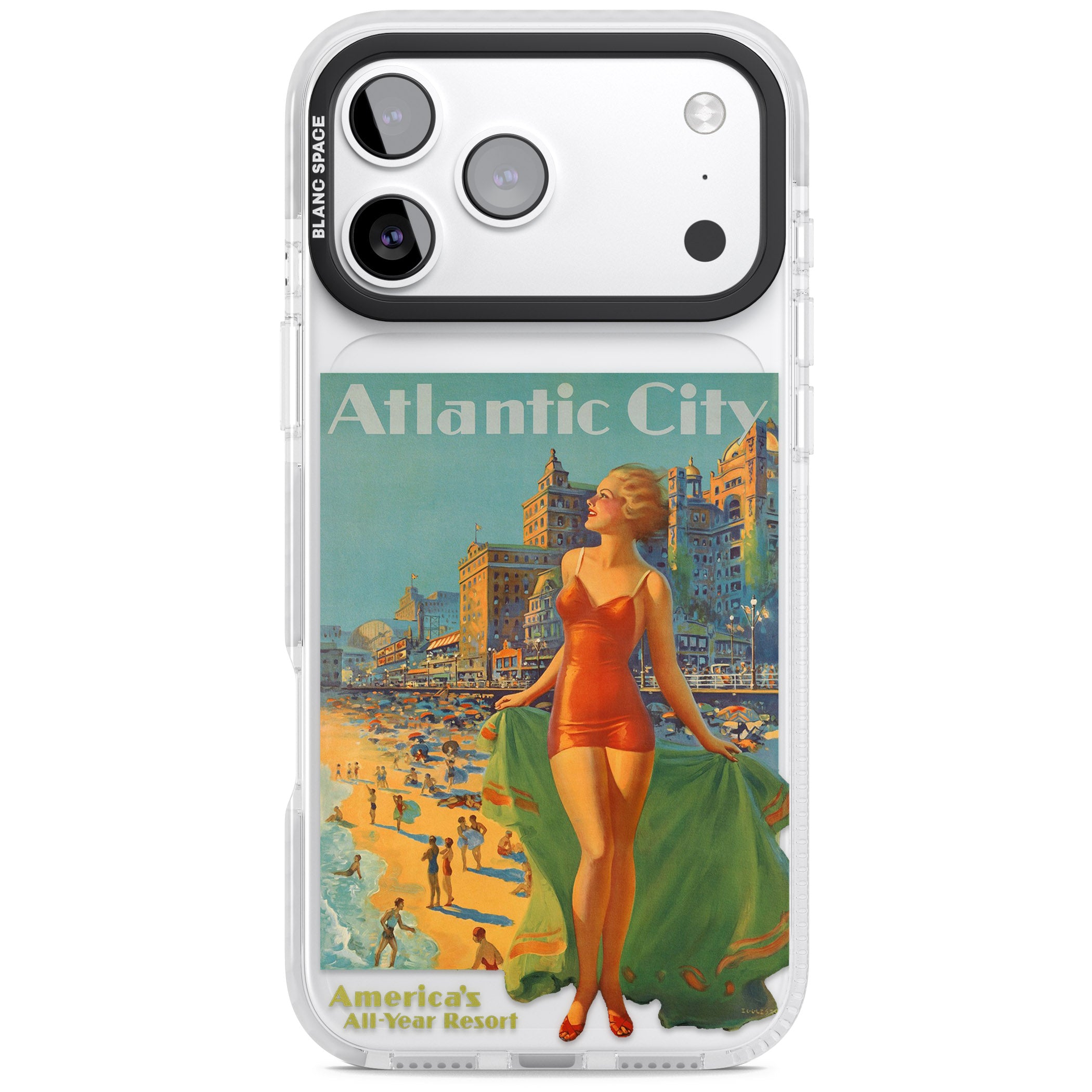 Atlantic City Vacation Poster iPhone 17 Pro Impact Clear Phone Case