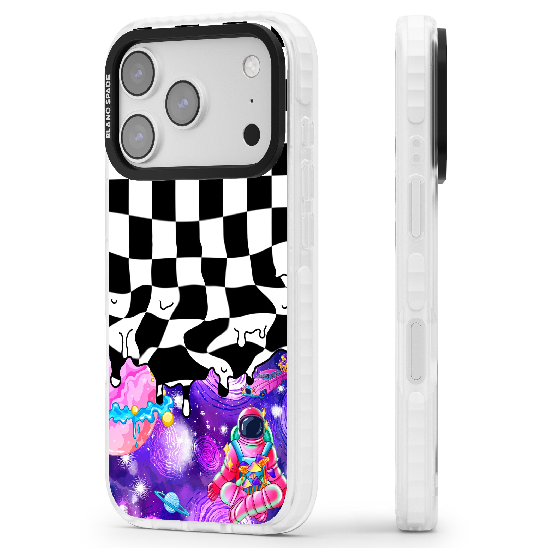 Washed Out iPhone 17 Pro Impact Clear Phone Case Side Profile