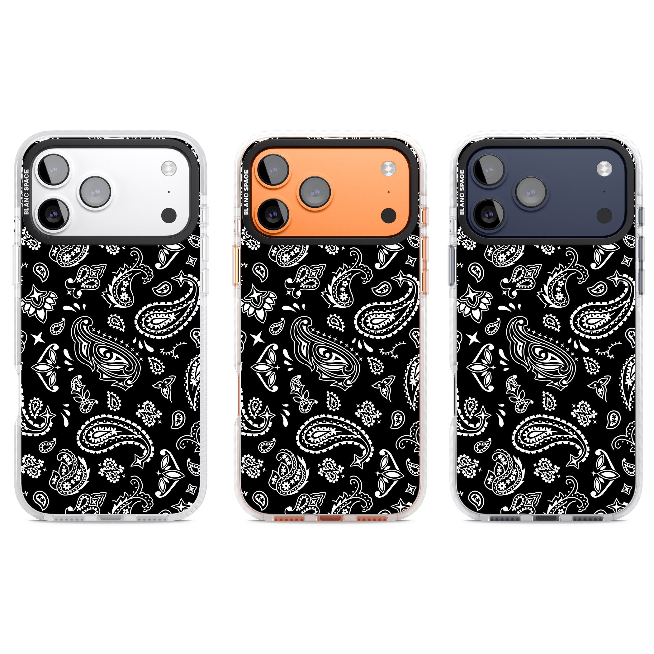 Black Bandana iPhone 17 Pro Impact Clear Phone Case APT Impact Protection