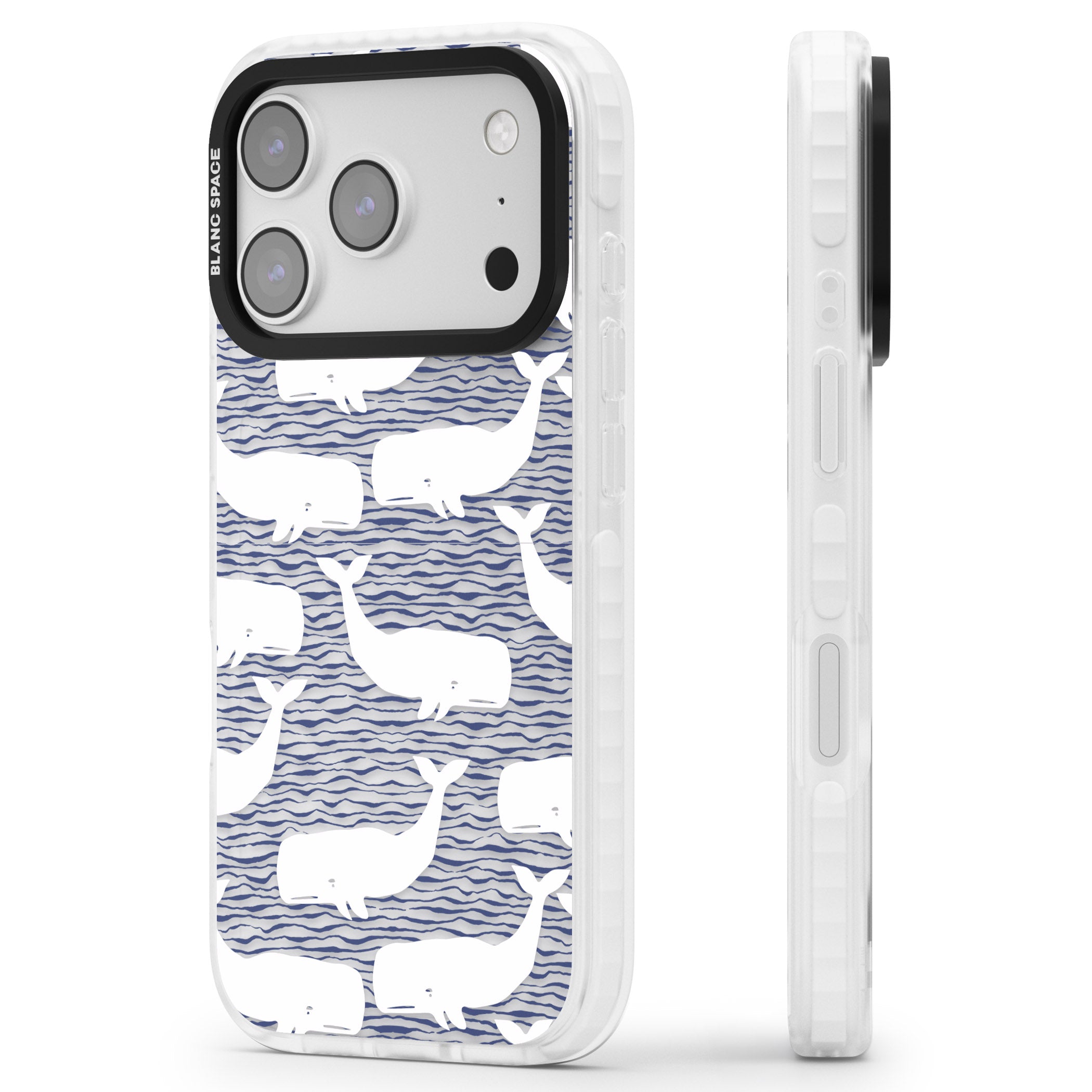 Whale Wave iPhone 17 Pro Max Impact Clear Phone Case Side Profile