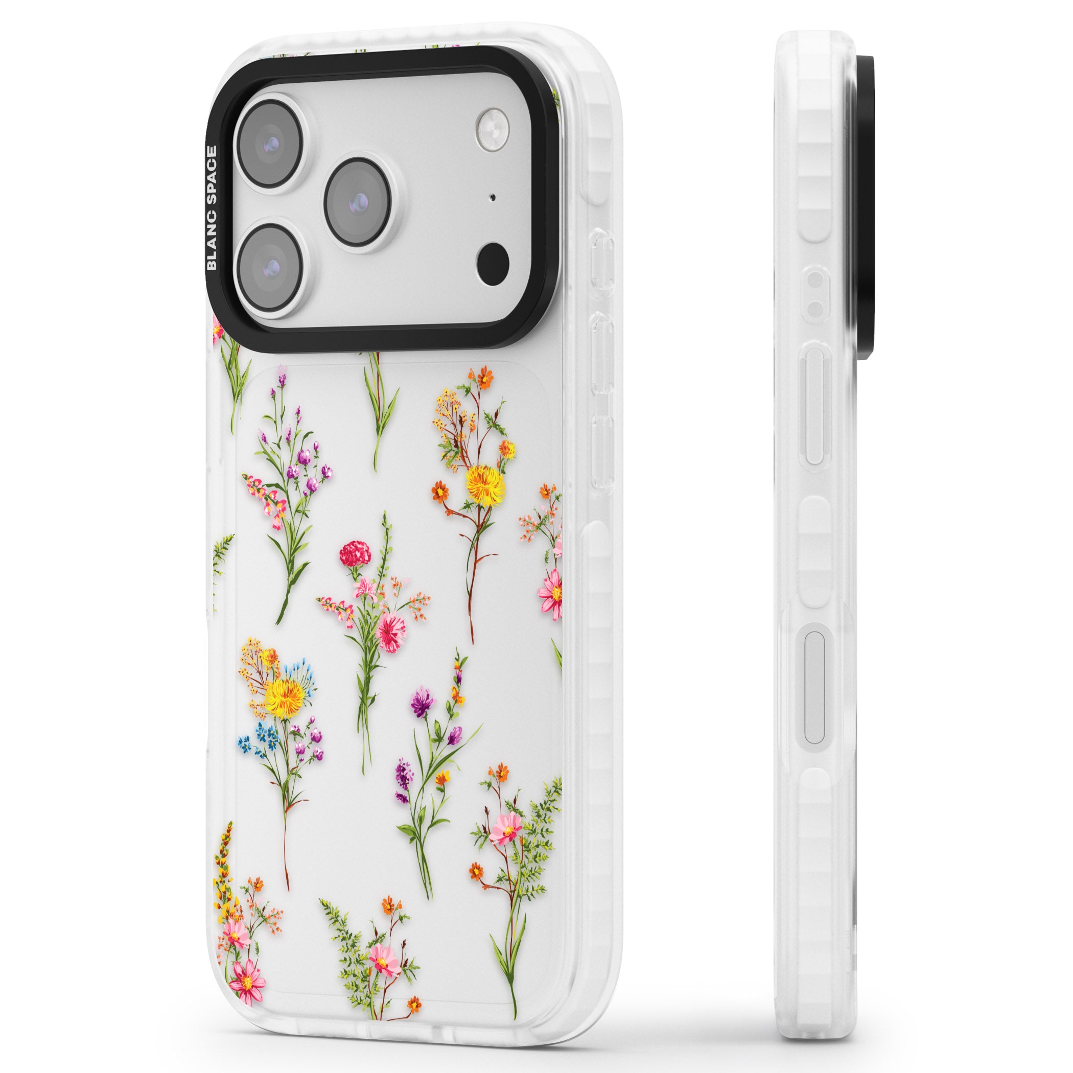 Picked Wildflowers iPhone 17 Pro Impact Clear Phone Case Side Profile