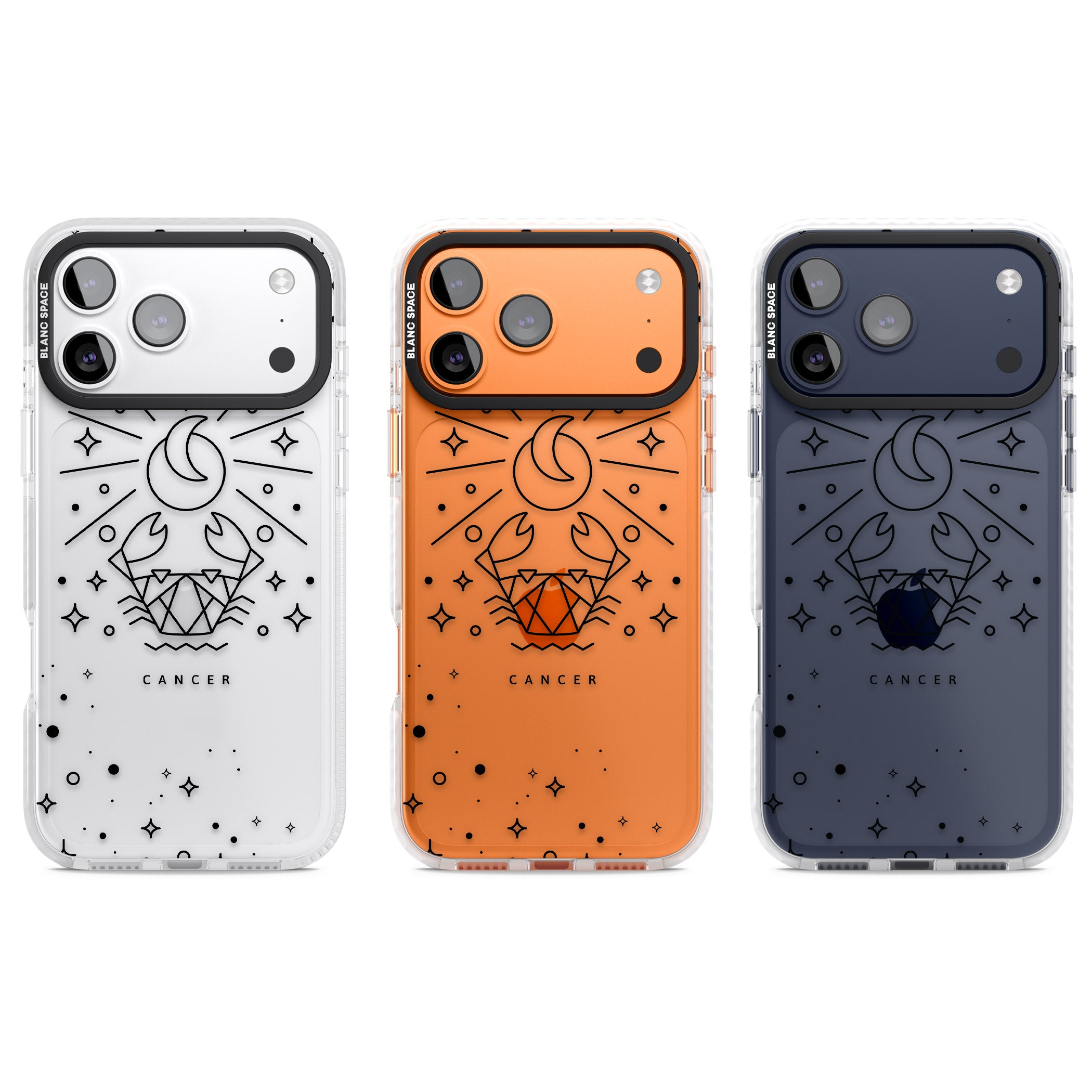 Zodiac Cancer Moon iPhone 17 Pro Impact Clear Phone Case APT Impact Protection