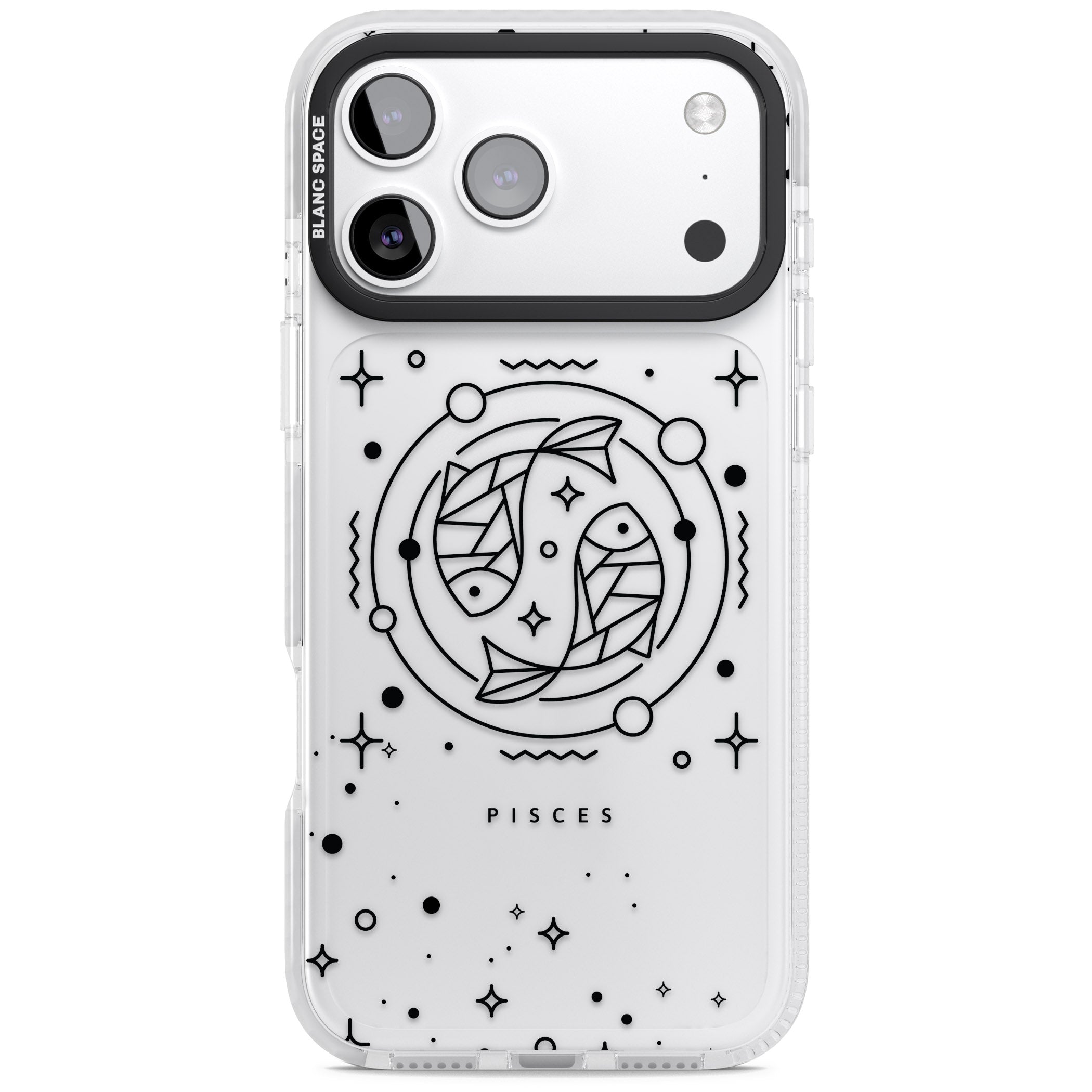 Pisces Emblem Transparent iPhone 17 Pro Impact Clear Phone Case
