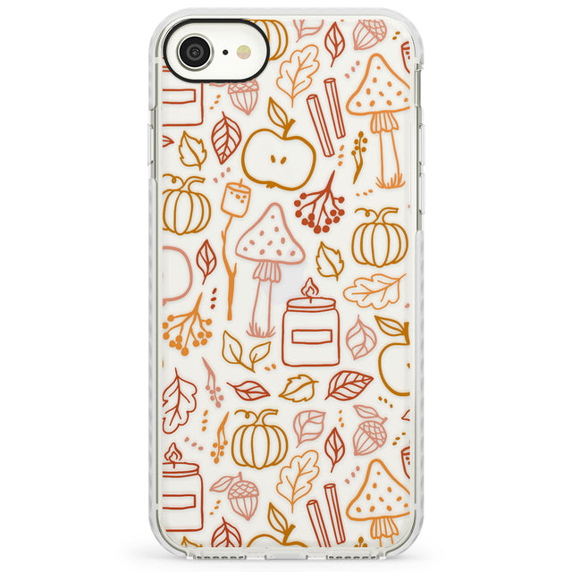 Autumn Line PatternImpact Phone Case for iPhone SE