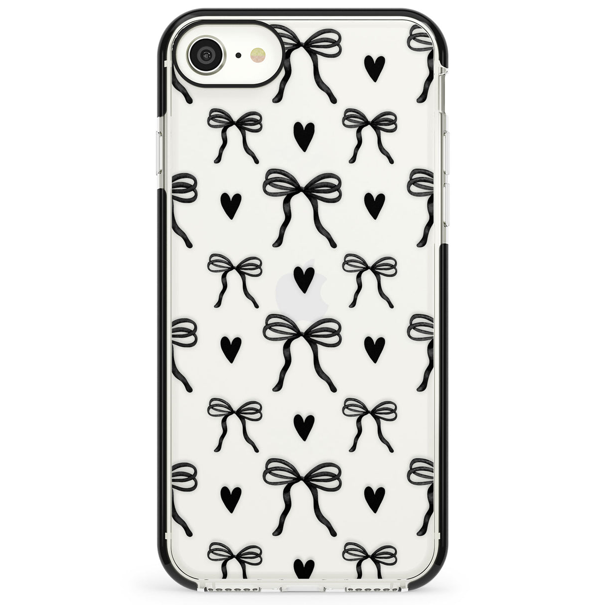 Black Bows & Hearts Impact Phone Case for iPhone SE