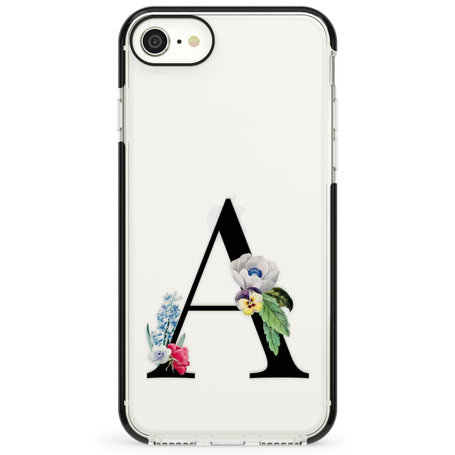 Personalised Floral Initial Impact Phone Case for iPhone SE