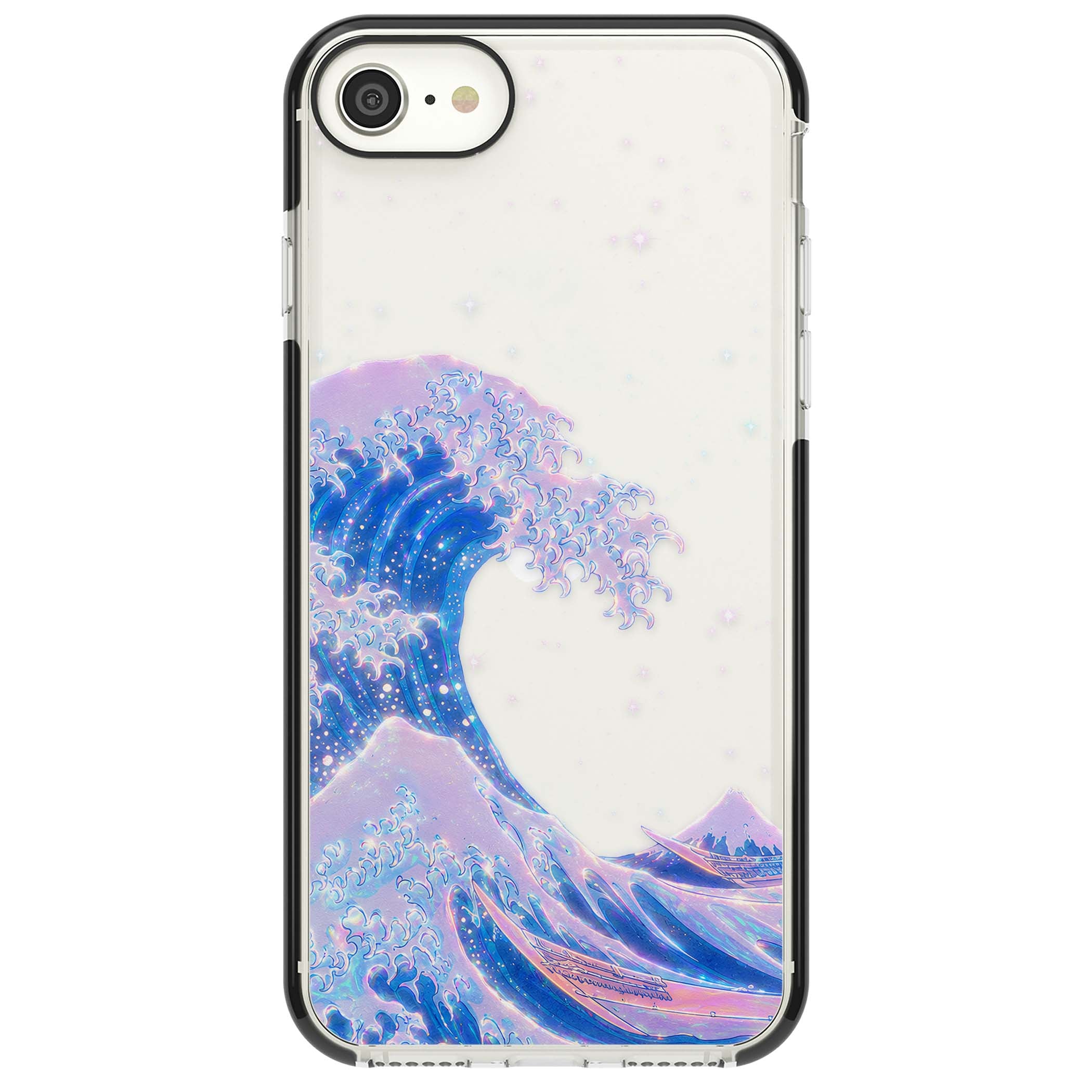 The Great Wave In Opal japanese iPhone case | Black Impact case for iPhone SE
