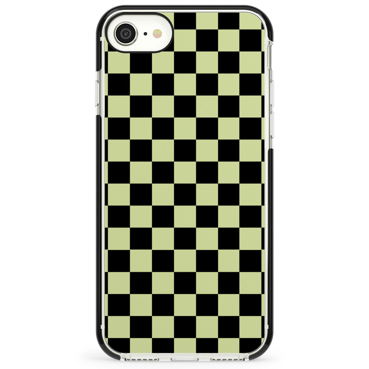 Black & Lime Check Impact Phone Case for iPhone SE