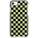 Black & Lime Check Impact Phone Case for iPhone SE