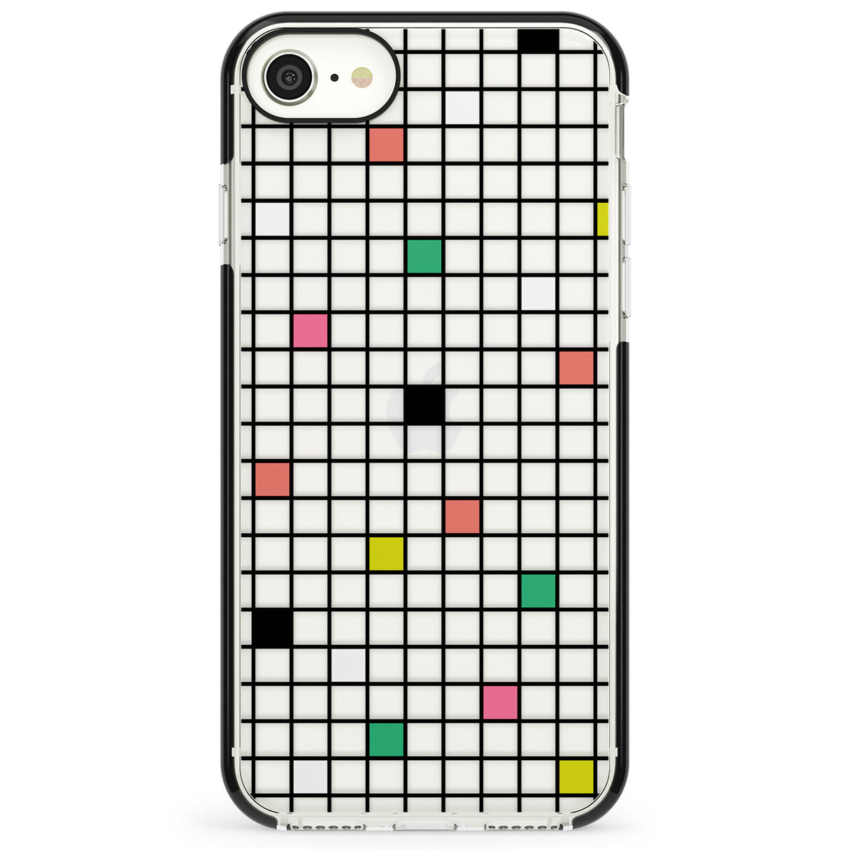 Vibrant Clear Geometric Grid Impact Phone Case for iPhone SE
