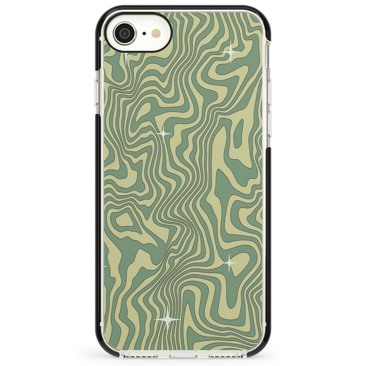 Green Abstract Wave Impact Phone Case for iPhone SE