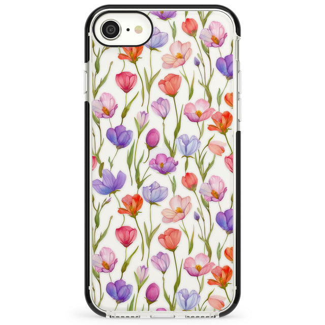 Red, Pink & Purple Flowers Impact Phone Case for iPhone SE