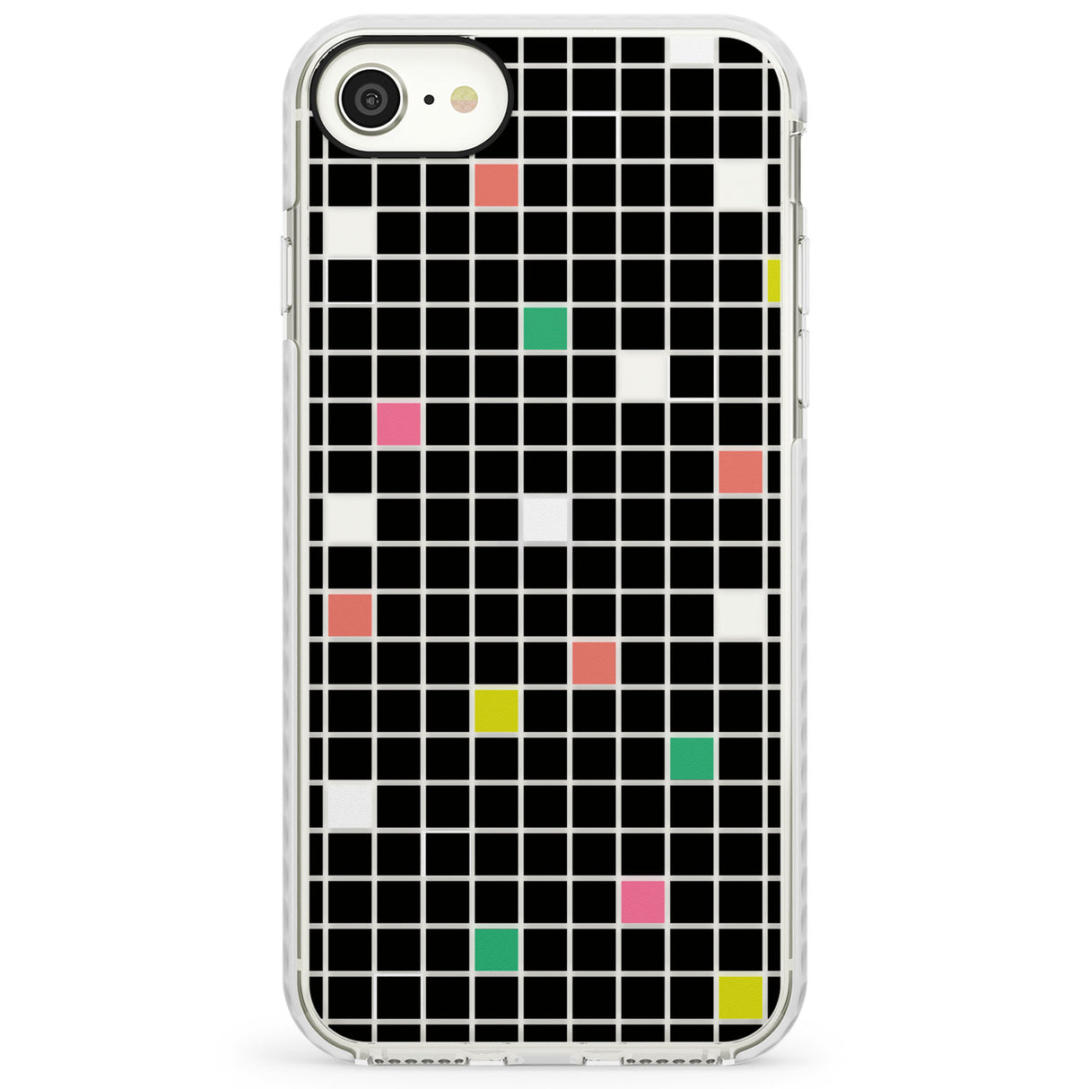 Vibrant Black Geometric GridImpact Phone Case for iPhone SE