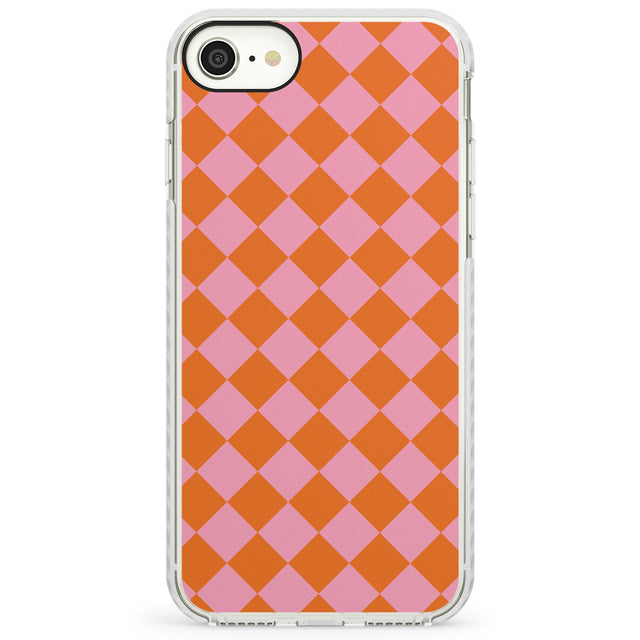 Retro Sunset Diamond PlaidImpact Phone Case for iPhone SE