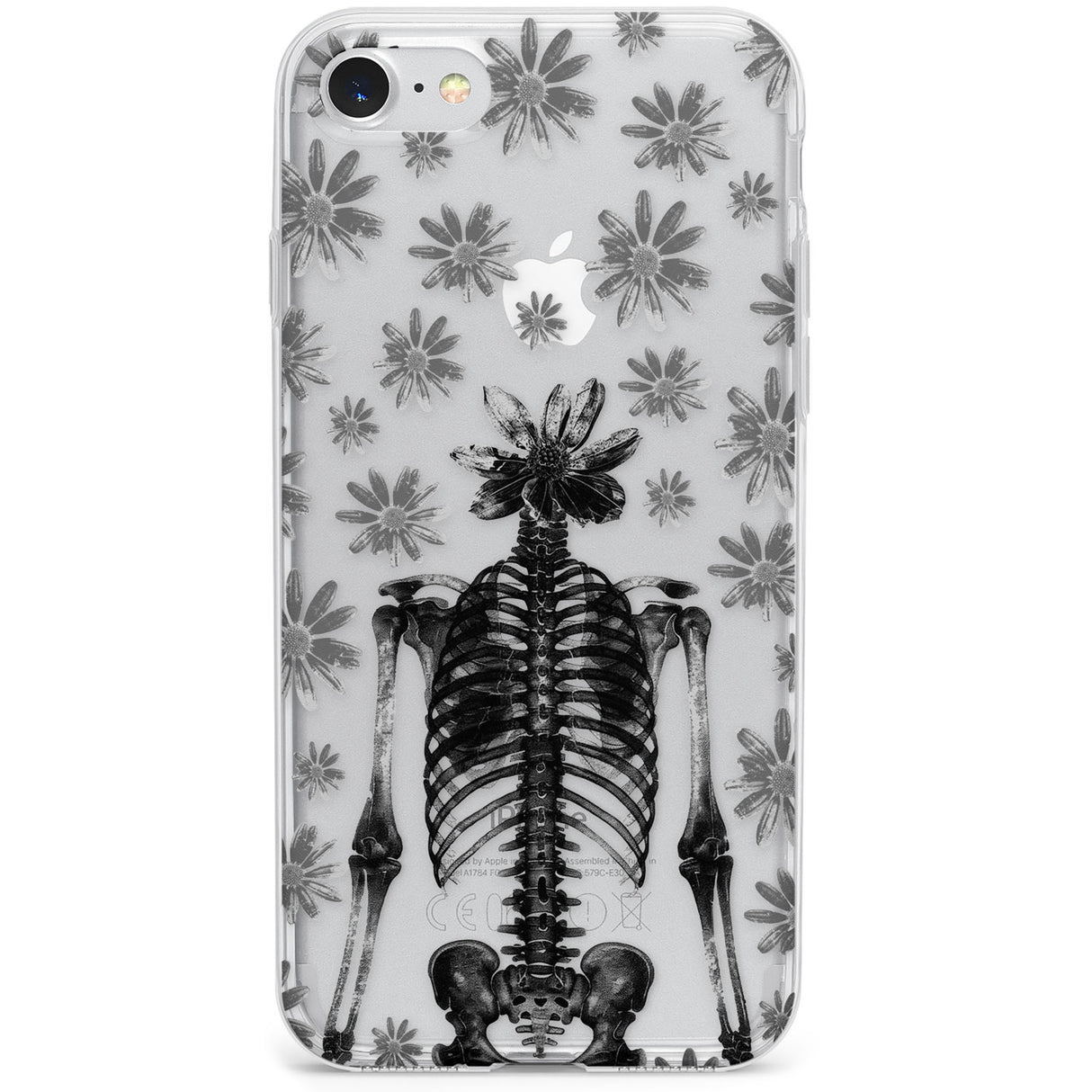 Skeleton Flower Phone Case for iPhone SE 2020, iPhone SE 2022