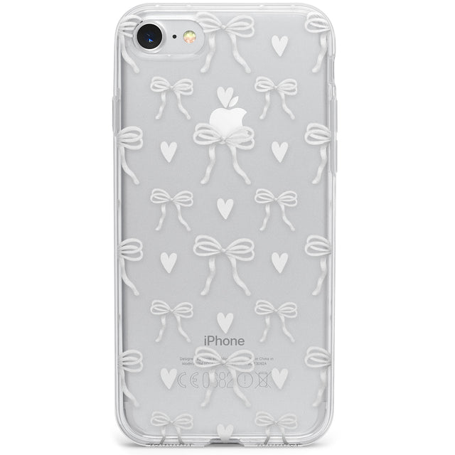 White Bows & Hearts Phone Case for iPhone SE 2020, iPhone SE 2022